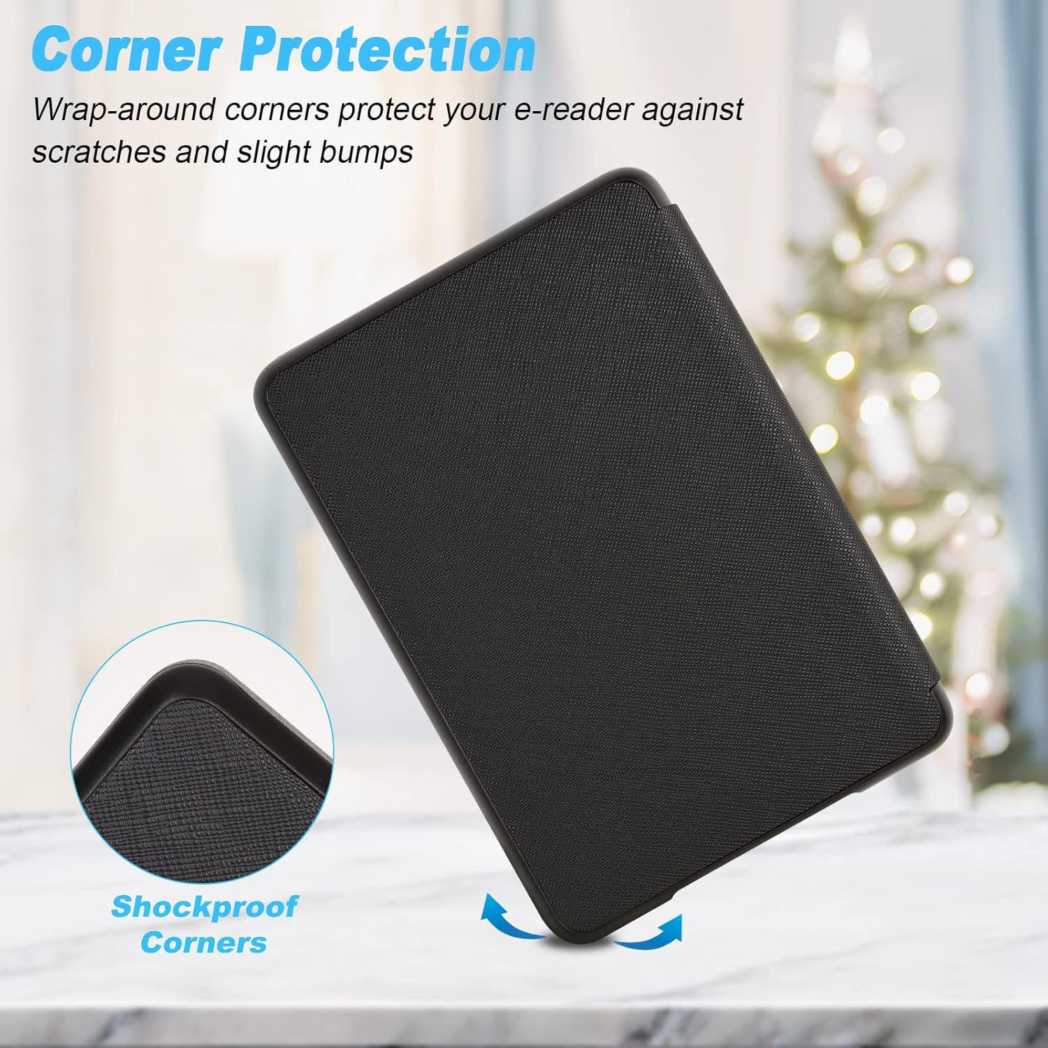 Dmluna Case for All-New Kindle 6" (11Th Generation, 2024/2022 Release, Model C2V2L3), Ultra Thin and Lightweight Protective Premium PU Leather Cover with Auto Sleep Wake Function, Black - A - Agave Green image number 5