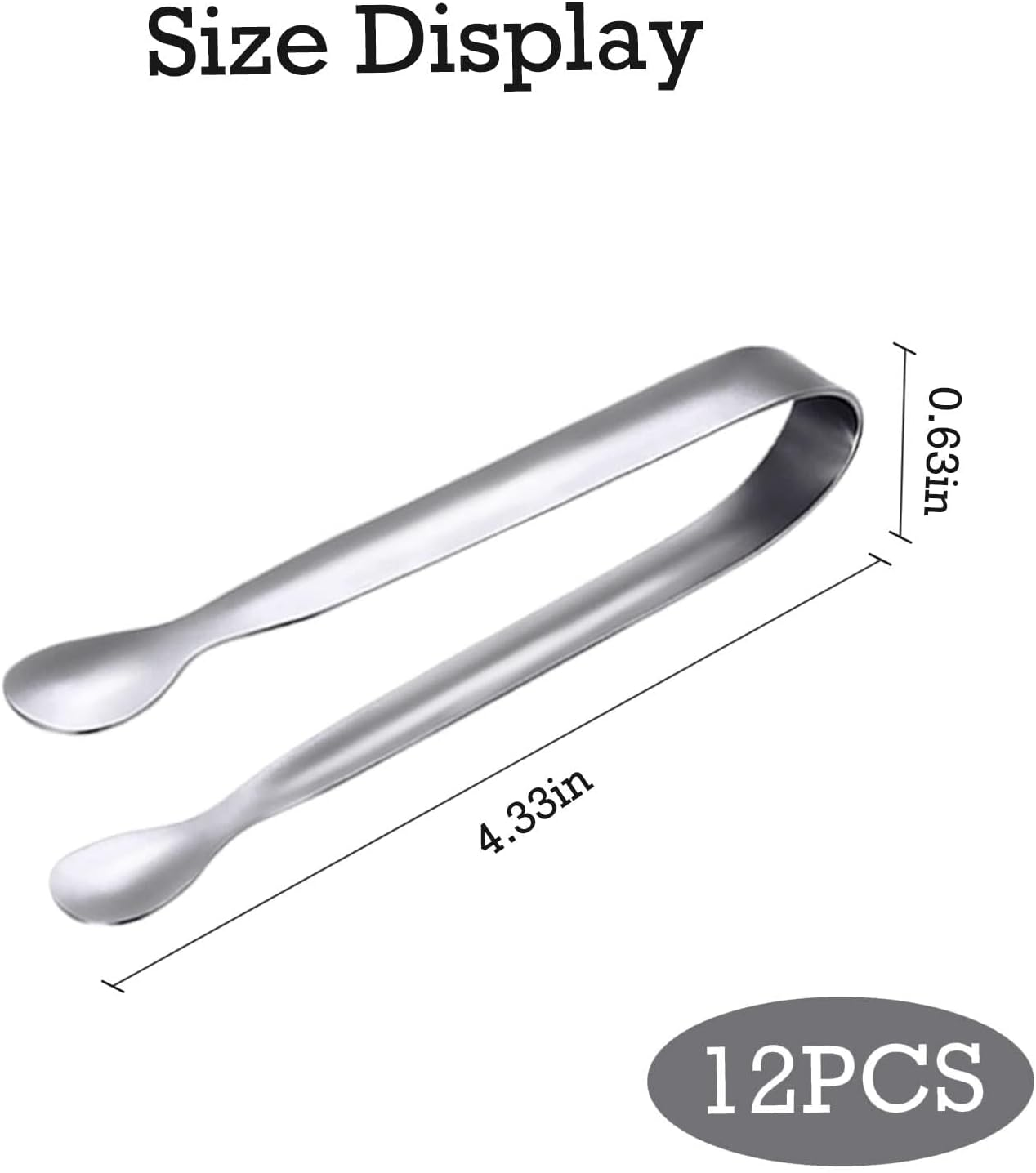 12 Pack 4" Mini Silver Stainless Steel Serving Tongs, Appetizer Tongs, Sugar Tongs, Tea Party, Coffee Bar, Catering, Charcuterie Board, Dishwasher Safe image number 6