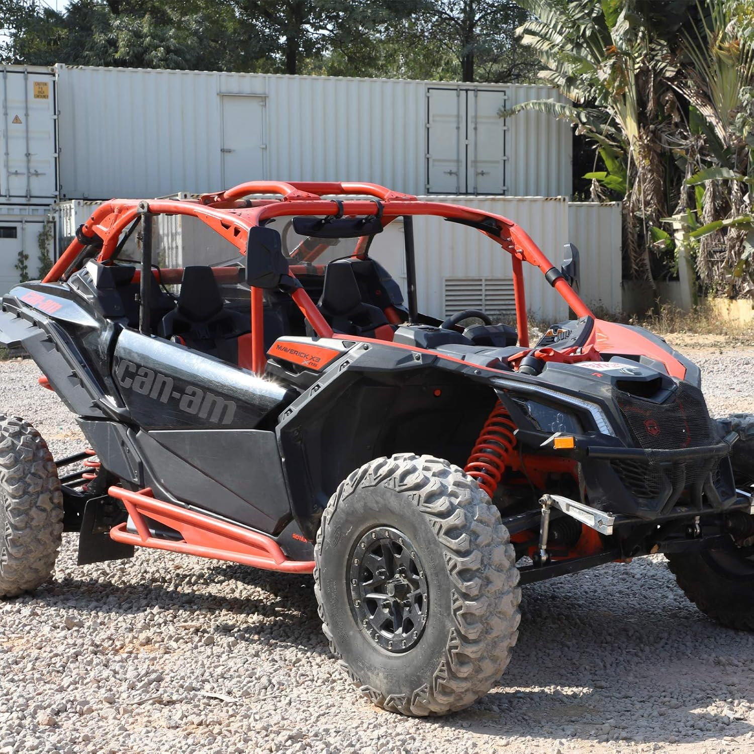 BETOOLL 16.5" Wide Rear View Race Mirror Convex Mirror with 1.75"-2&rdquo; Clamp for UTV Compatible with Yamaha,Polaris,Kawasaki MULE image number 1