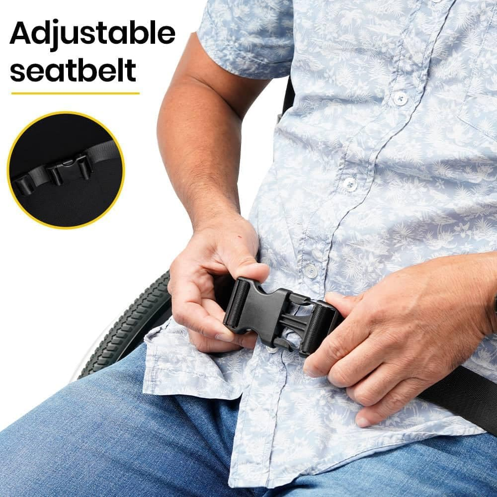 "Equipmed Folding Wheelchair XXL Extra-Wide Bariatric Seat, Aluminium Frame, 150Kg Capacity, 24 Inch Wheels, Park Brakes, Black" image number 6