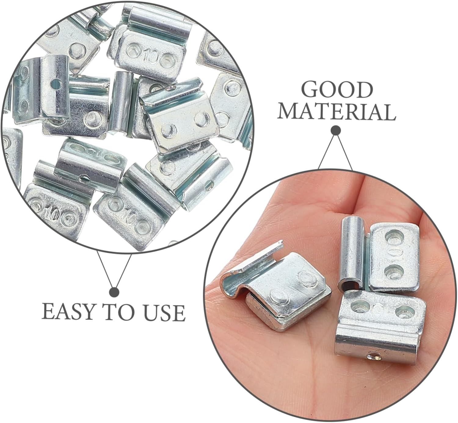 HOLIDYOYO Aluminum Alloy Clip-On Tire Weight Blocks 10G Small Mouth 100Pcs Heavy Duty Vehicle Wheel Balance Replacement Accessories for Car Tire Supplies image number 3