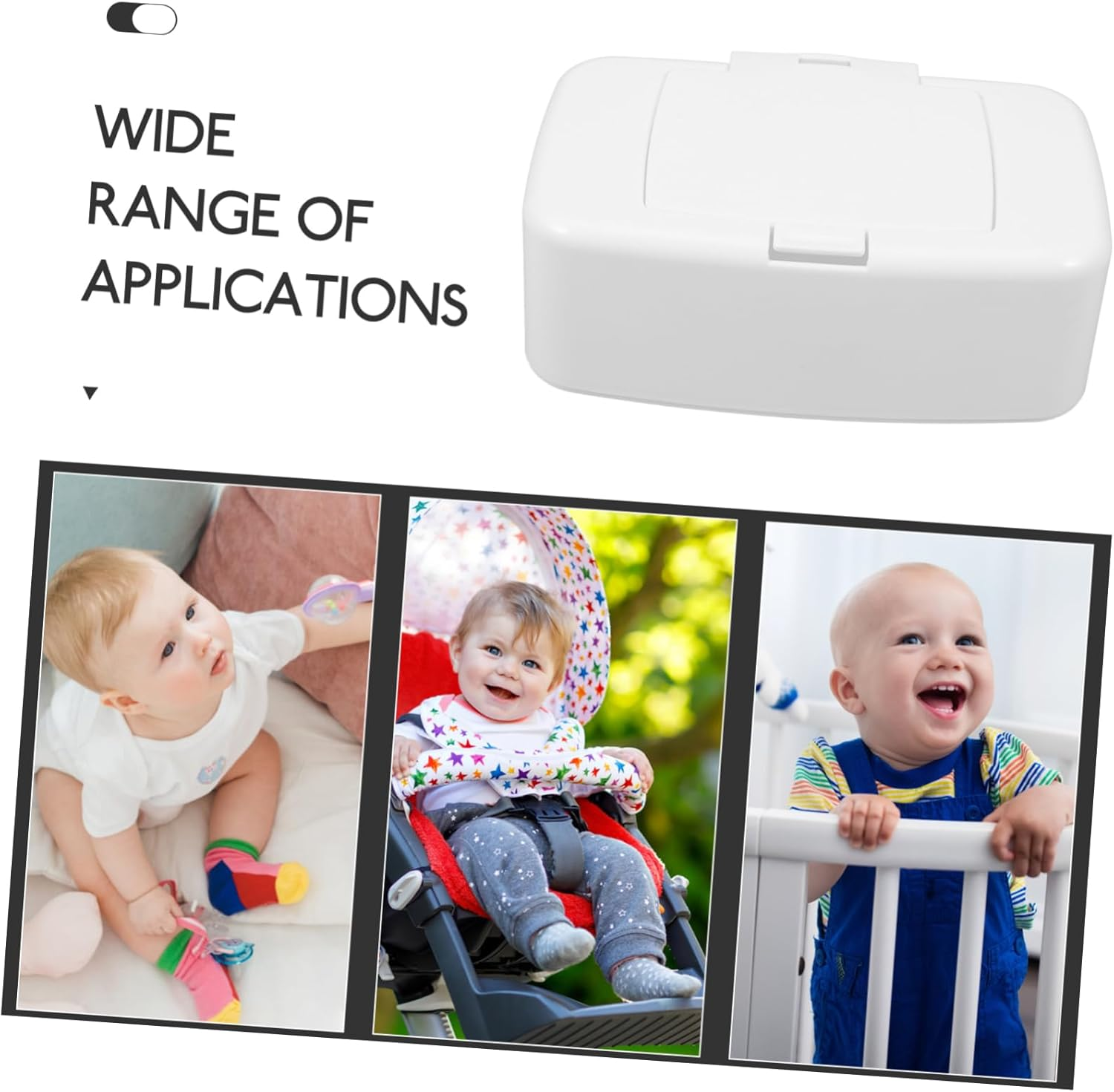 Kichvoe White Plastic Wipes Dispenser - Refillable Wipe Holder with Dustproof Lid for Baby Nursery, Living Room, Bedroom, Kitchen, and Bathroom