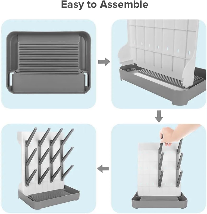 Baby Bottle Drying Rack, Vertical Space Saving Countertop Standing Drying Rack Baby Accessory, Bottle Brsuh, Pacifier, Breast Pump Accessories Drying Stand, Storage Organizer (Blue) image number 1