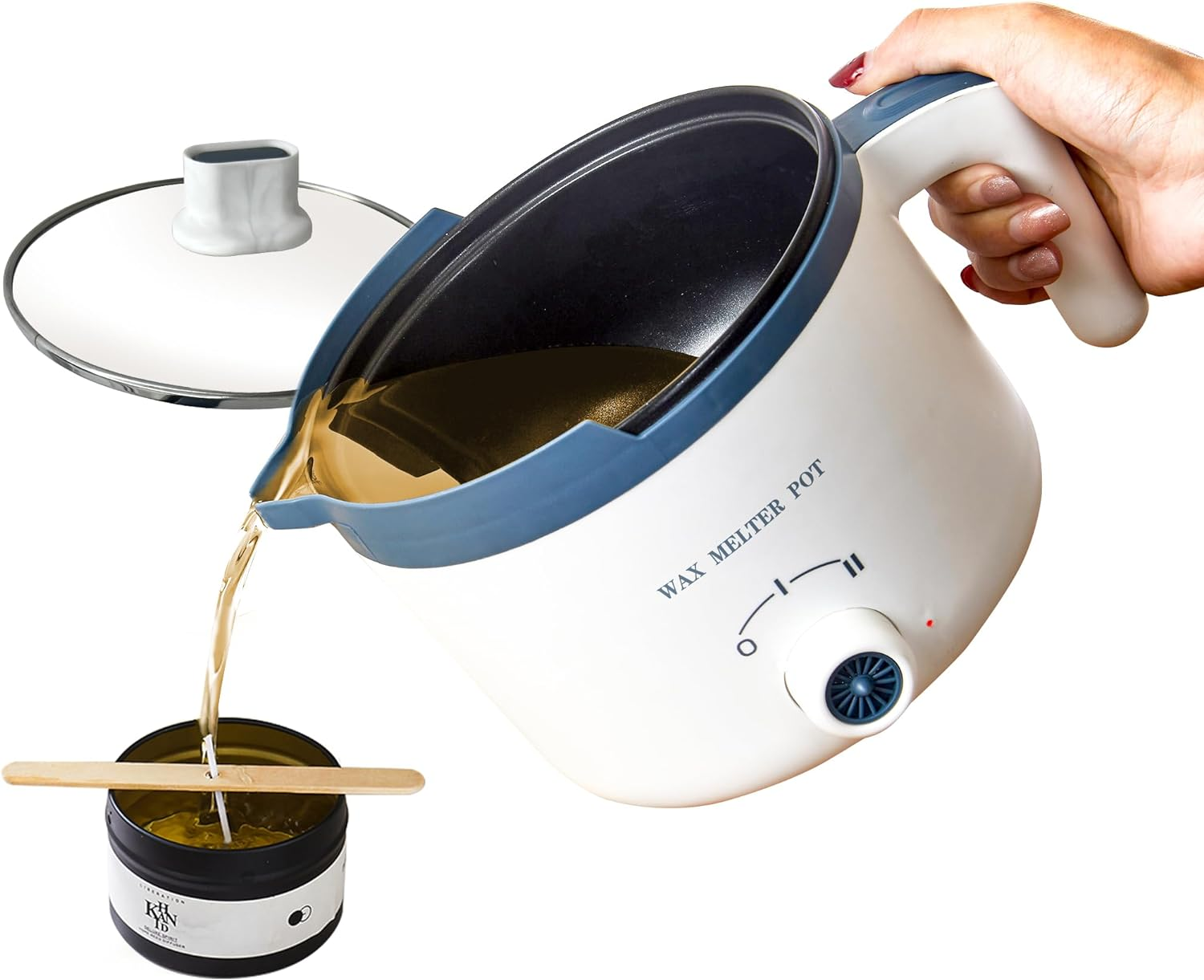 Candle Wax Melting Pot,Wax Melter for Candle Making with Pour Spout,Non-Stick Electric Candle Making Pouring Pot,Candle Making Supplies with Heat-Resistant