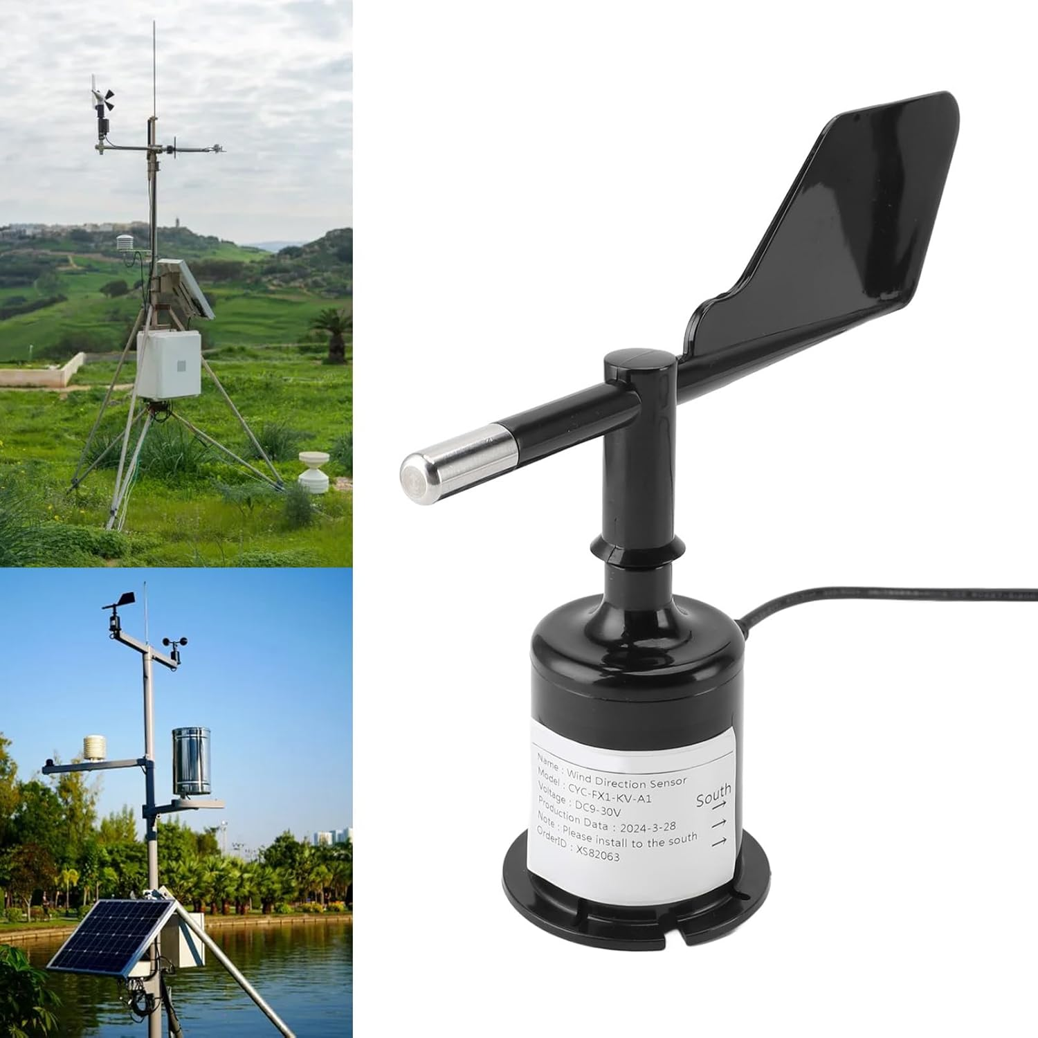 Directional 360&deg; Wind Direction Sensor, 9 30V, 4 20Ma, ABS Shell, for Meteorology, Environmental Monitoring, Aerospace image number 5