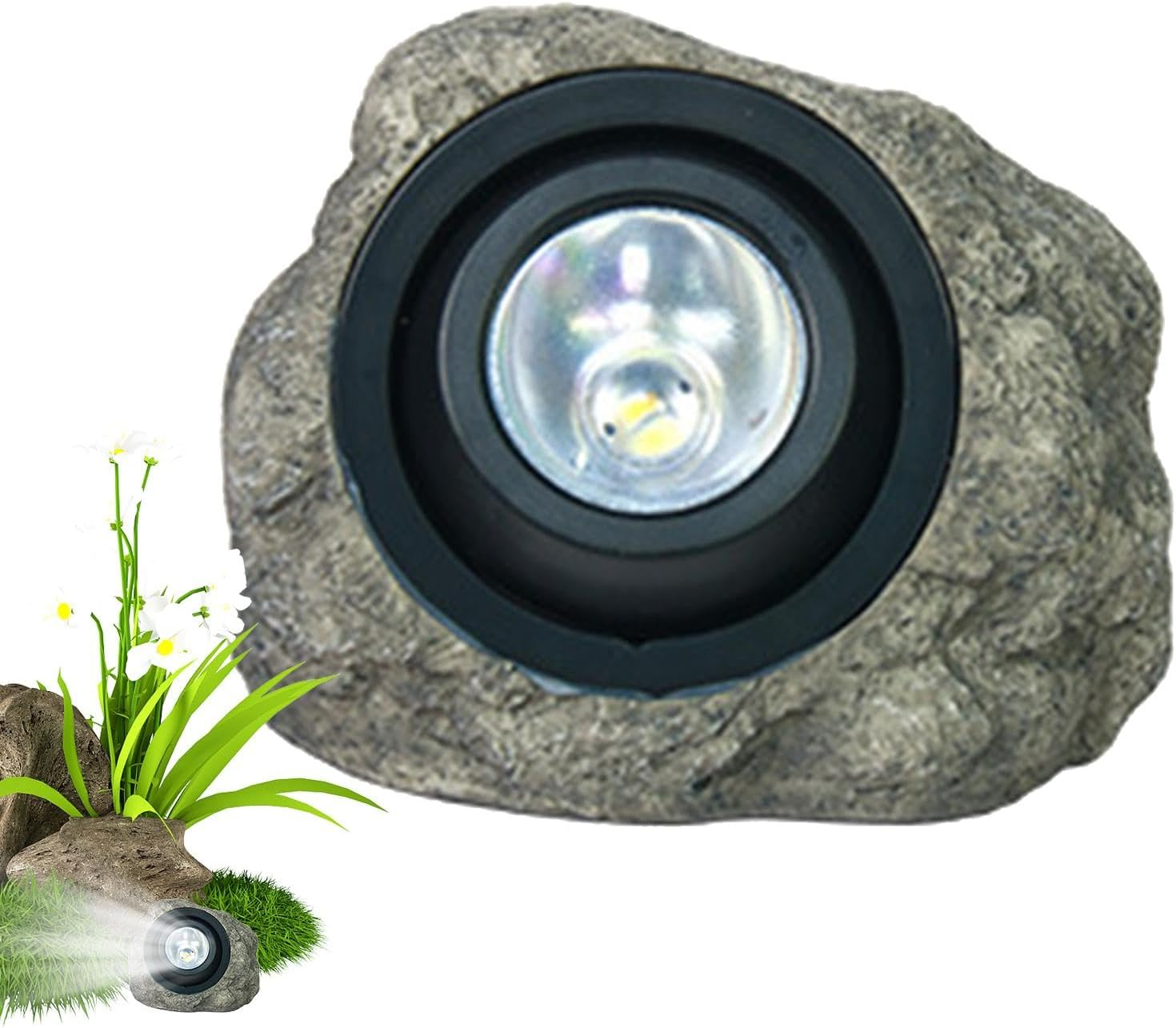 Solar Spotlight Outdoor Rock - Outdoor Solar Spot Garden Lights - Garden Decoration, Waterproof Solar Landscape Lighting for Yard Lawn Patio Pathway