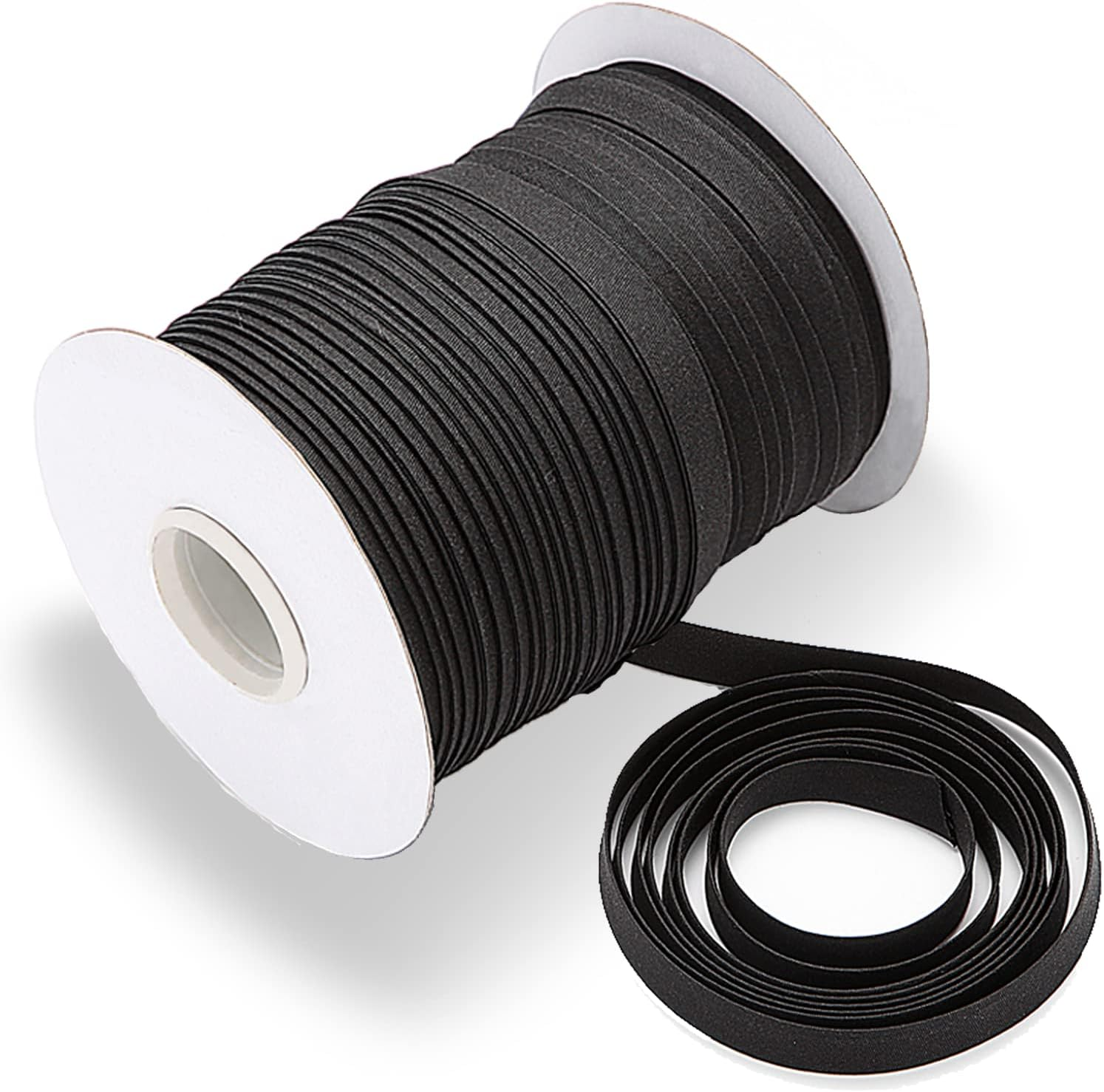 Bias Tape Double Fold 1/2 Inch, Double Fold Bias Tape 55 Yards Continuous Bulk Spool for Apparel Sewing, Quilting, Binding, Decorating, DIY Craft, Polyester, Non-Stretch (13Mm, 50 Meters, Black) image number 5