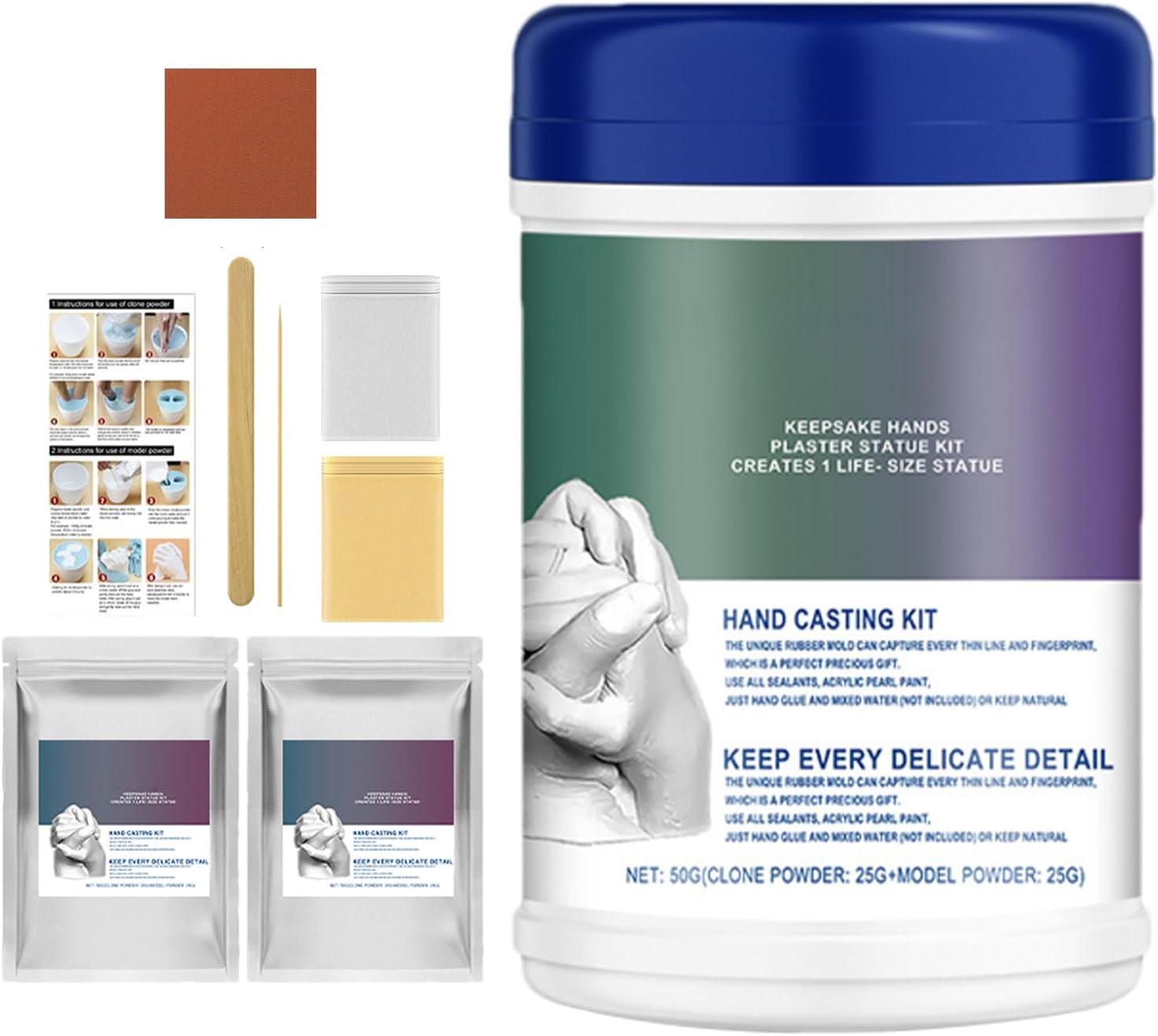 Hand Casting Kit for Family - Plaster Molds | Soap Making Supplies for Kids Toddler Children Adults Couples Family image number 1