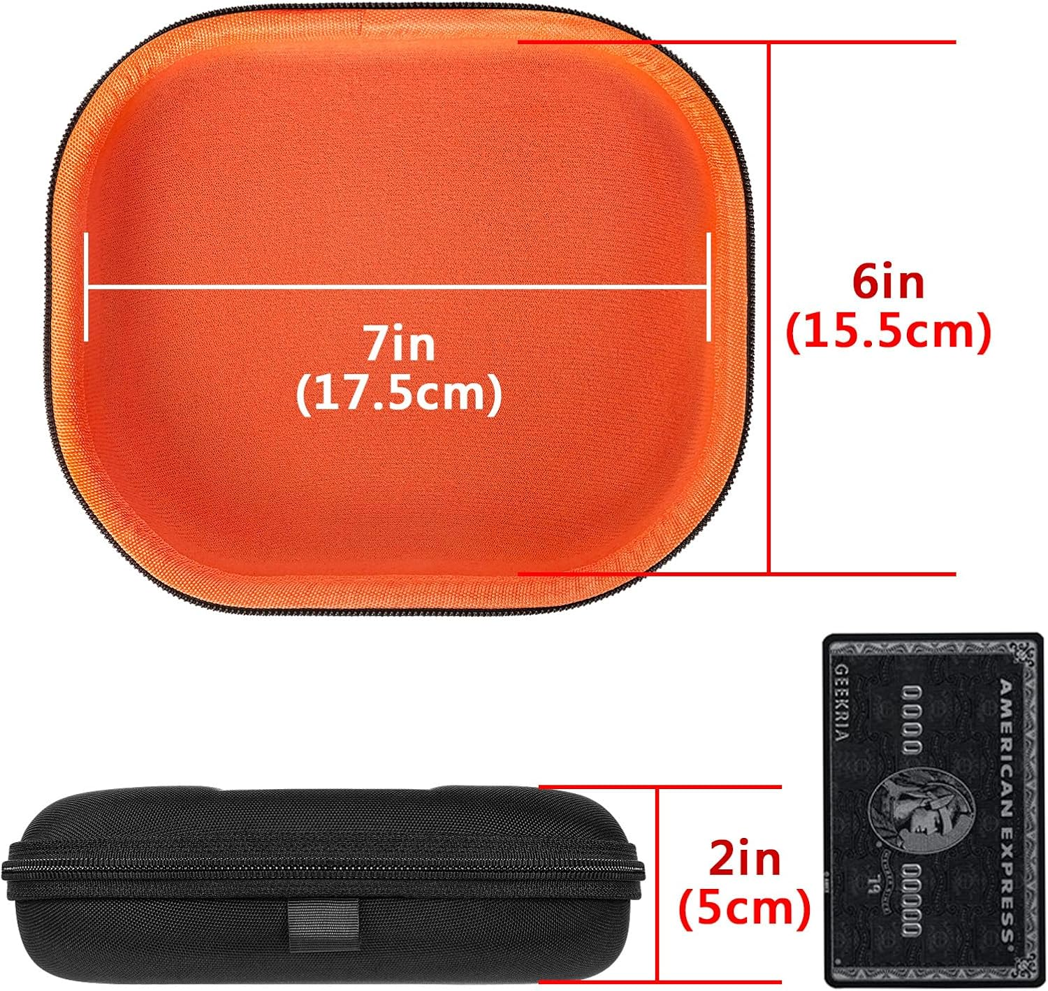 Geekria Shield Headphones Case Compatible with JBL Tune 510BT, Sony MDR-ZX600, Skullcandy Riff 2, Replacement Protective Hard Shell Travel Carrying Bag with Cable Storage (Black) image number 4