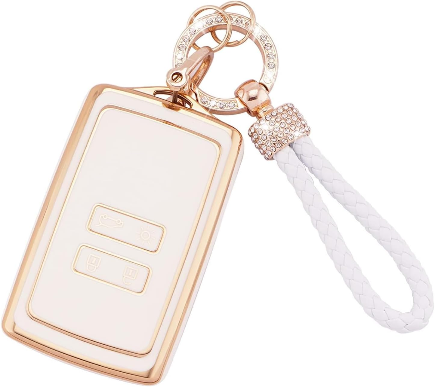 Ontto TPU Car Key Fob Cover Compatible with Renault Captur Koleos Austral Espace Megane Grand Scenic Sandero Dacia Duster Key Holder Smart Case Shell Keyring Keychain Styling Accessories Beige B image number 6