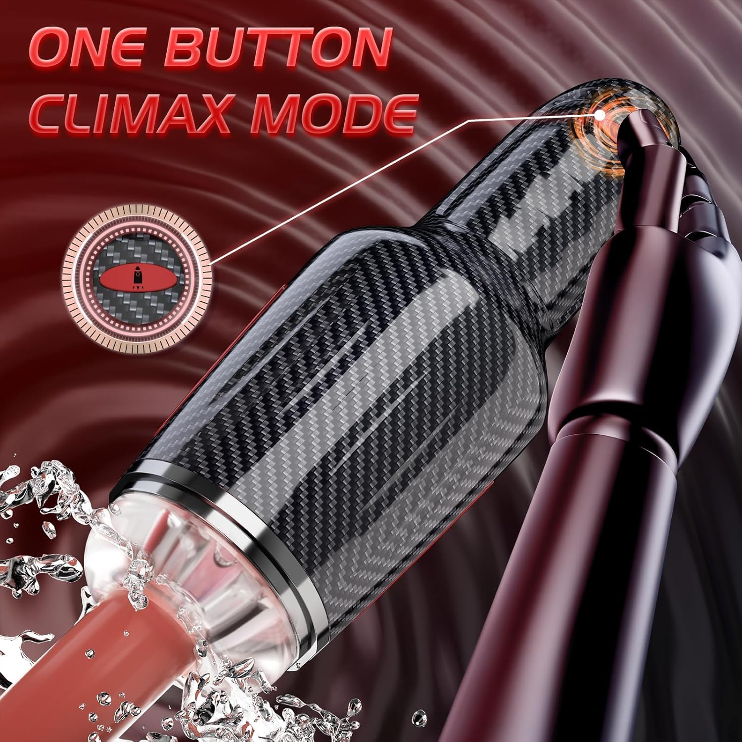 Hephix Sucking Masturbator Sex Toys for Men &ndash; New Carbon Fiber Automatic Masturbators Cup with 10 Vibration Modes & 5 Twisting Sucking & Heating Mode, Penis Pump Stroker 3D Realistic Textured for Men with 1 More Lubricating Oil image number 5