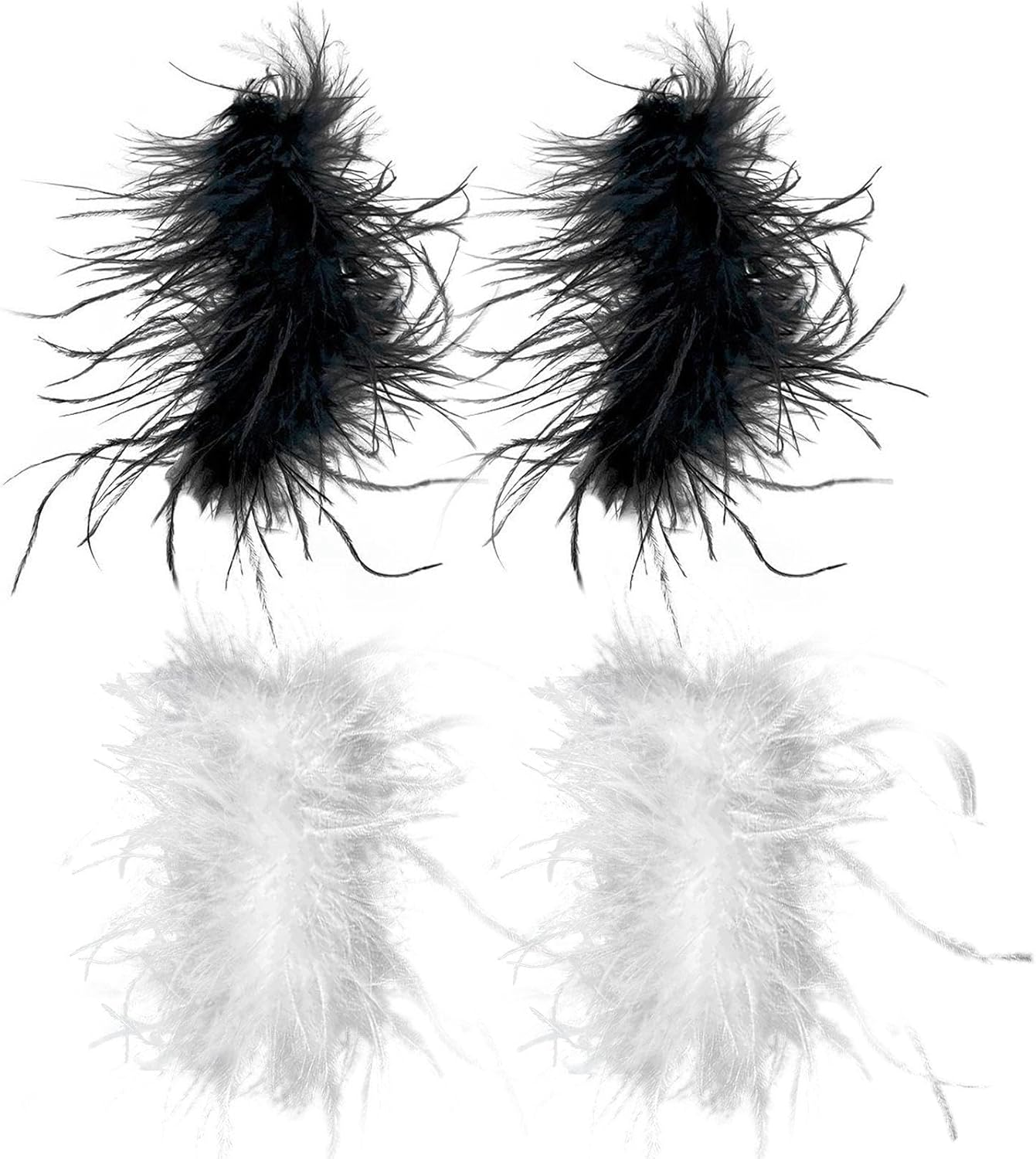 OVDGWC Elee 2 Pairs Feather Clips, Creative Simple Hair Clips, Back Gaps, Fashionable Hair Accessories for Women, Black/White Spring Clips, Hairstyle Decoration image number 2