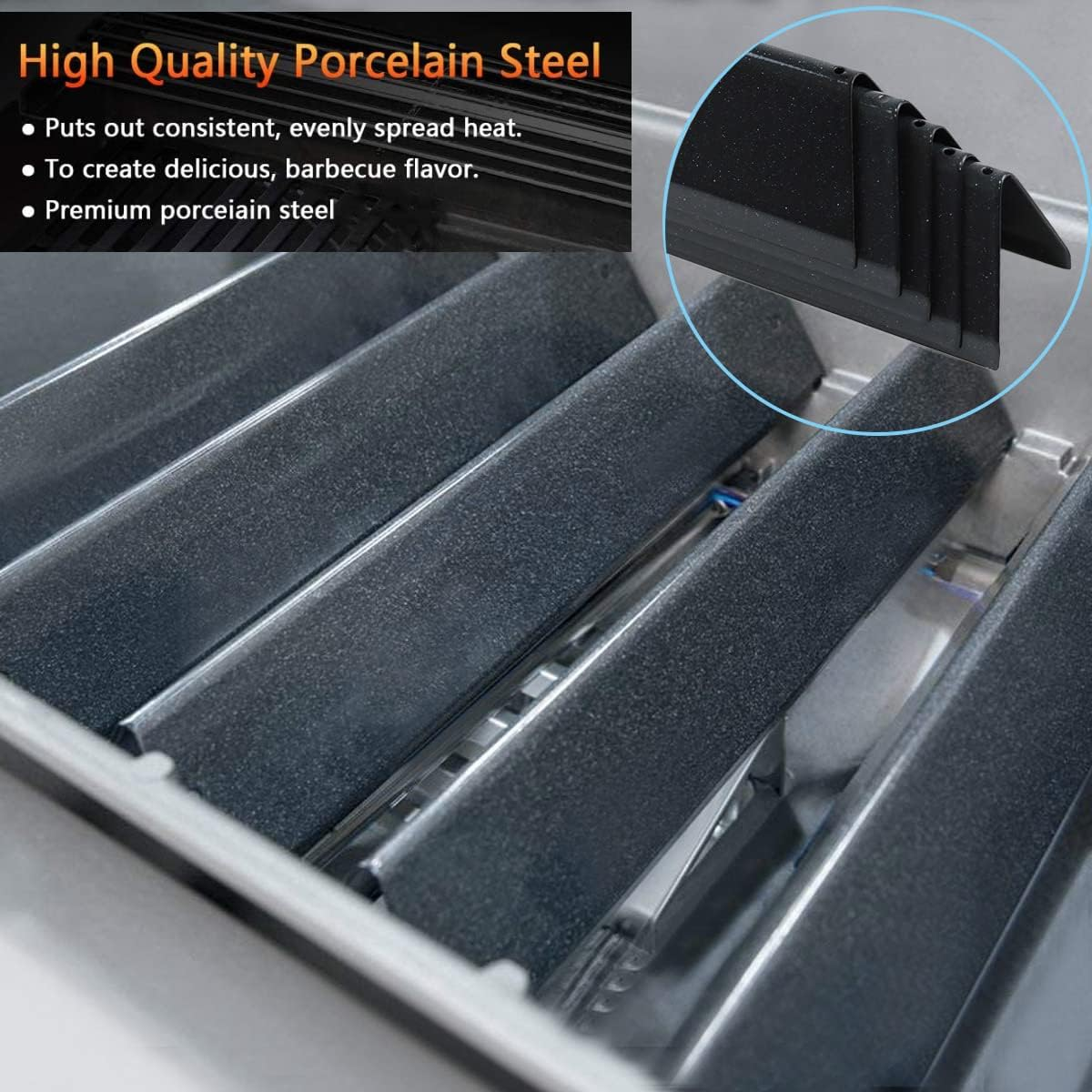 7636 Flavorizer Bars for Weber Spirit and Spirit II & GS4 Spirit II 300 Series, Spirit E310 E320 E330 S310 S320 S330 Gas Grill with Front Control Knob, 15.3 Inch Heat Plate for Weber 67046 69797 68843 image number 1