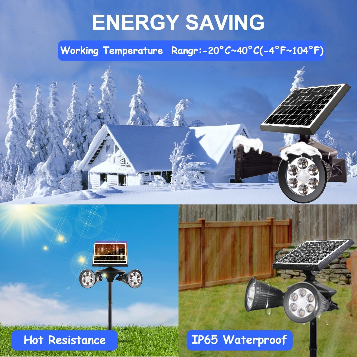 Motion Sensor Outdoor Lights, 5000Mah Solar Spotlight with 2 Modes- Motion Activated & Always-On Dim Mode, IP65 Waterproof, 360&deg; Adjustable for Flag,Yard, Garden, Patio(1-Pack) image number 4