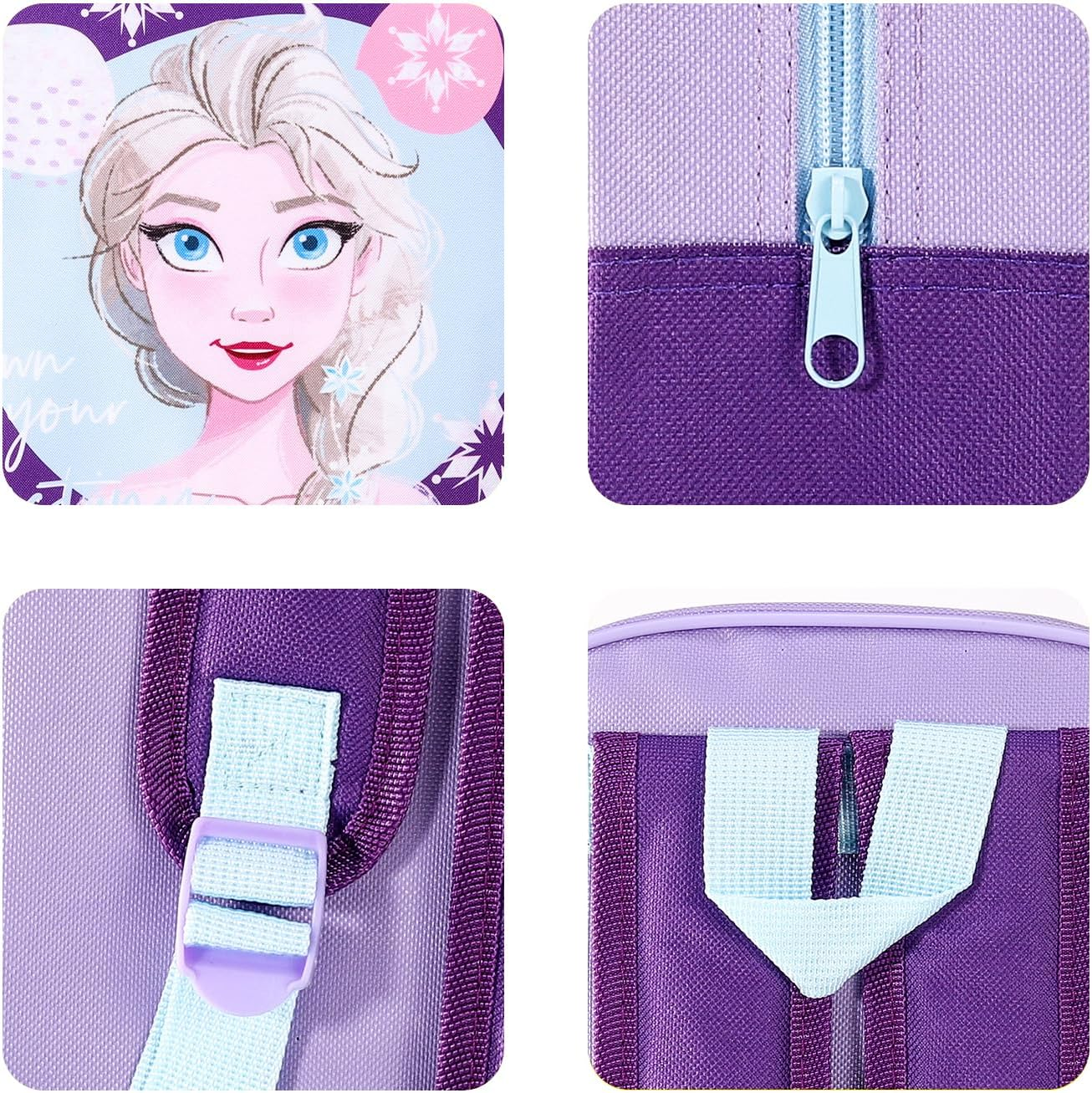 Disney Frozen Kids Childrens Backpack School Rucksack Travel Bag Boys Girls with Side Mesh Pocket, Multicolour, M image number 3