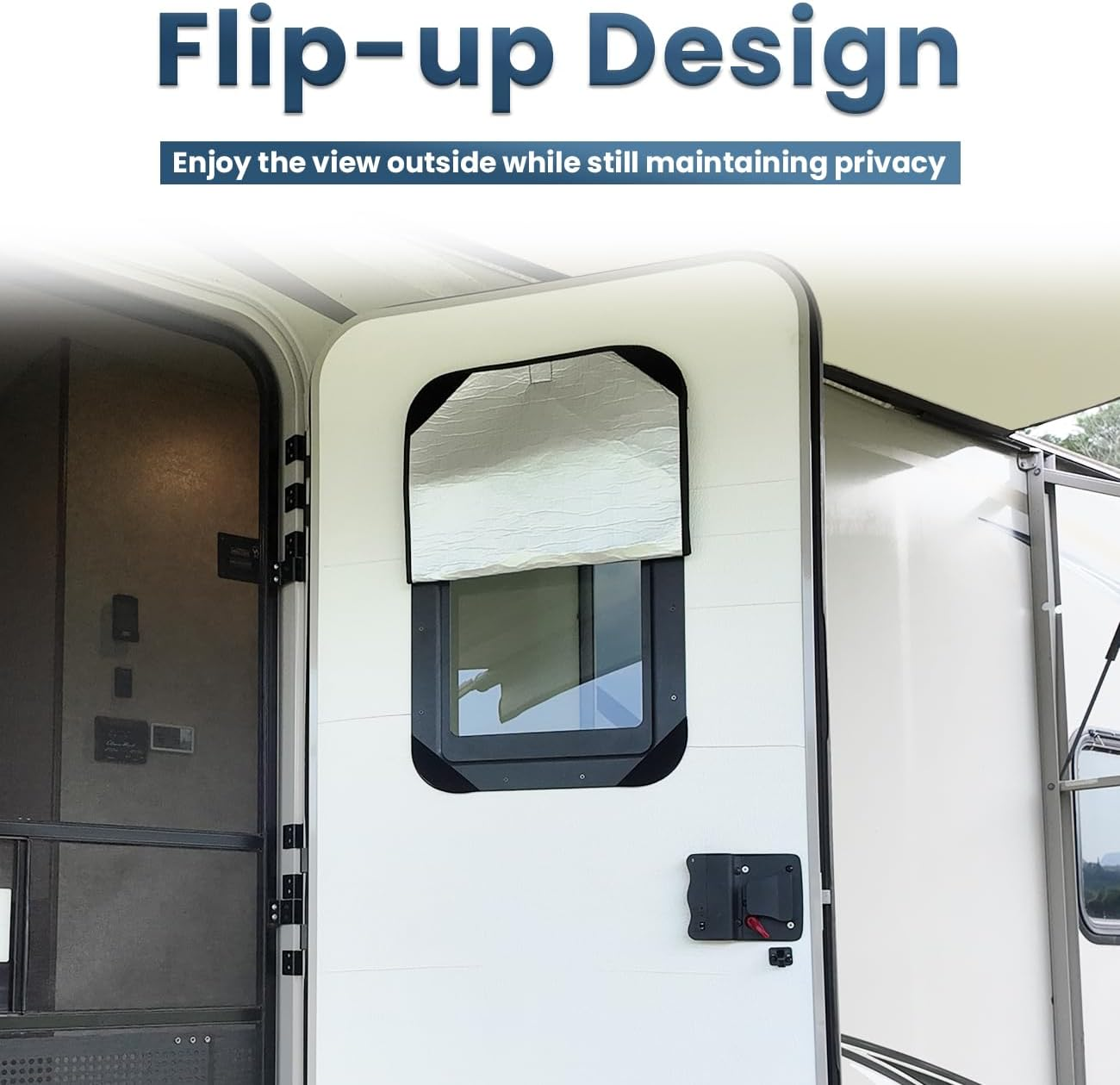RV Door Window Shade Cover, Sun Blackout Fabric for Camper Privacy Entrance (16 X 25 Inch) image number 3