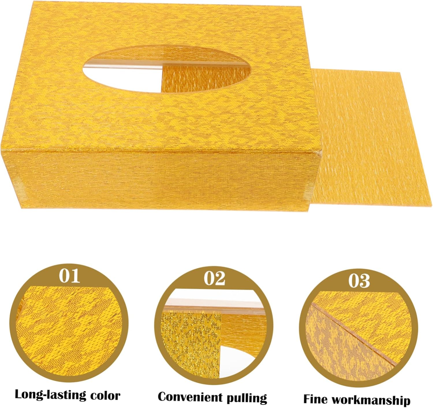 SHOWERORO Tissue Box Holder Tissue Storage Container Acrylic Napkin Case Container Decorative for Restaurant image number 2