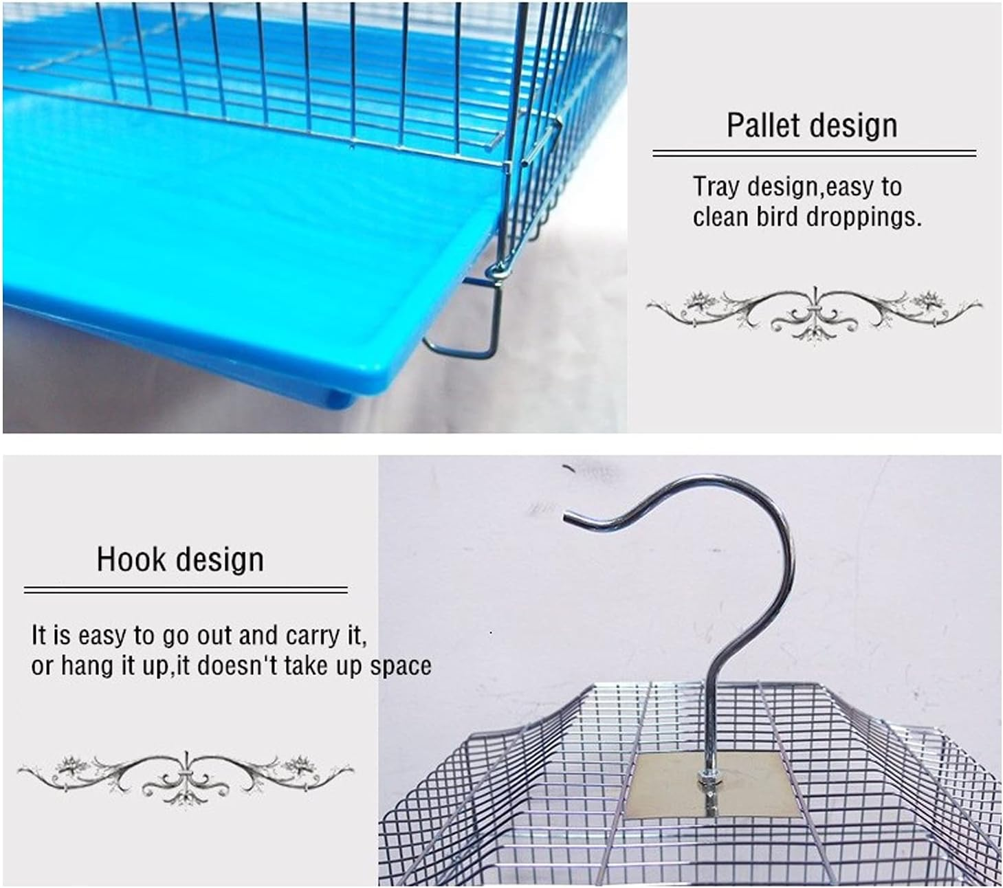 SUNESA Bird Cage Multifunctional Flight Cage Stainless Steel Bird Cage with Tray for Pigeon Parrot Mynah Birdcage Flight Cage