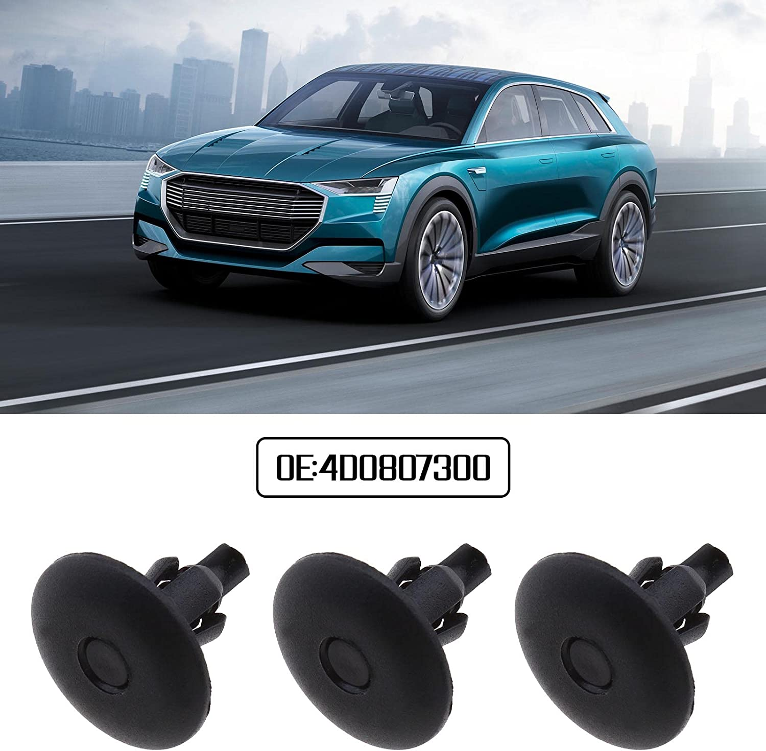 Emsea 30Pcs Wheel Arch Inner Lining Clips Car Bumper Retainers Trim Body Panel Clips 4D0807300 Plastic Compatible with Q3/Q5/Q7/A2/A4/A5/A8/S8/TT Black image number 5