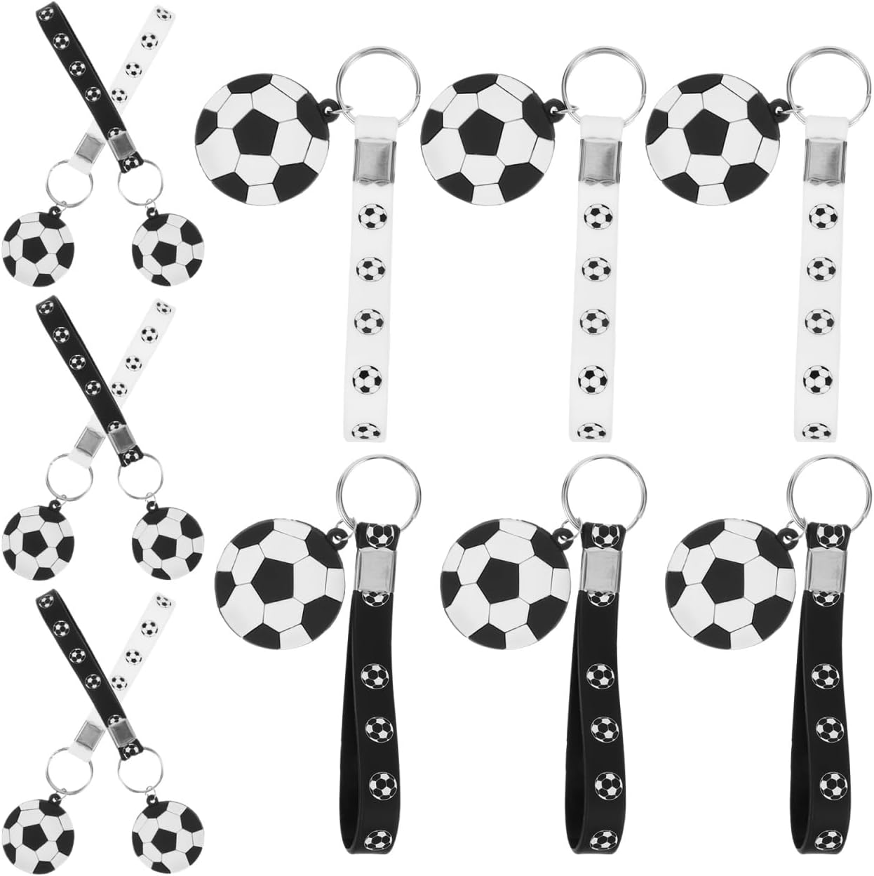 12Pcs Small Soccer Keychain - Sports Ball Keyring Decor Hanging Keychain Soccer Party Favours for Teenagers KIDS image number 5