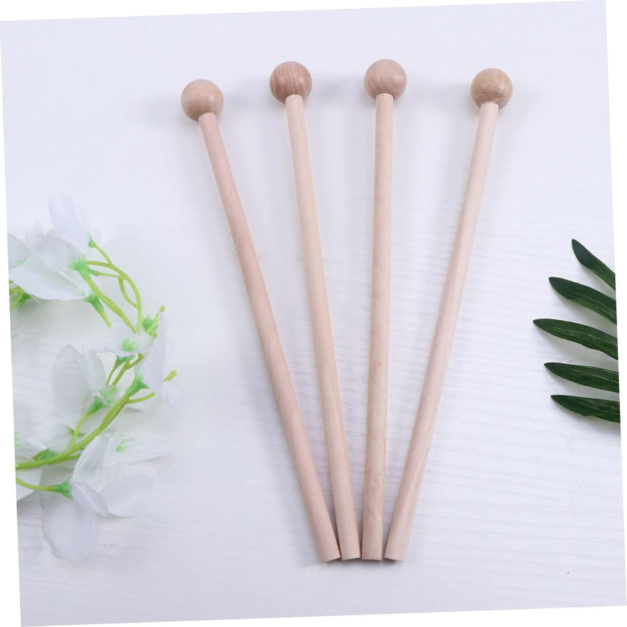 Totority 12Pcs Percussion Hammer Drum Stick Drum Sticks Kids Drum Stick round Head Hammer Wood Block Sticks Timpani Mallets Cymbal Mallets Mallets Child Xylophone Aldult image number 6