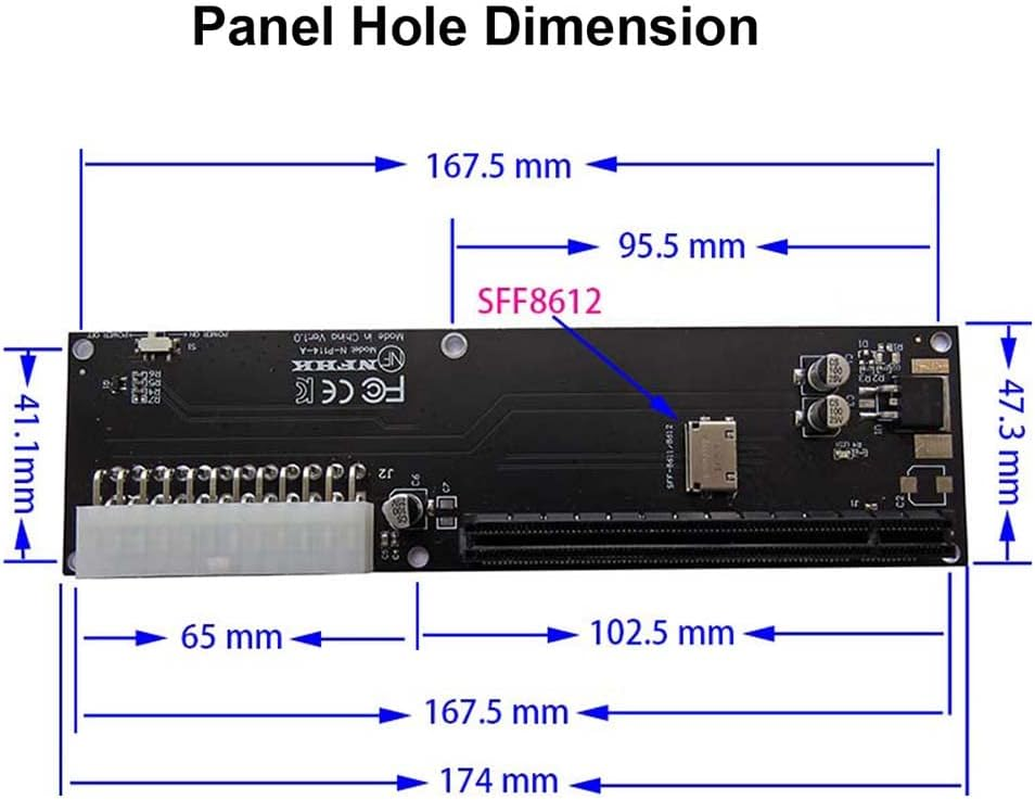Cablecc PCI-E 3.0 M.2 M-Key to Oculink SFF-8611 SFF-8612 Host Adapter for GPD Win Max2 External Graphics Card & SSD image number 6