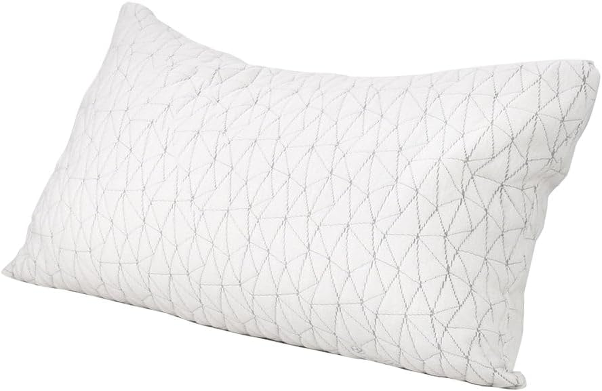 Giselle Bedding Set of 2 Single Memory Foam Pillow Gel Pillows for Sleeping Bed Hotel Cushion, Adjustable Shredded with Removable Washable Cover Back Side and Stomach Sleepers