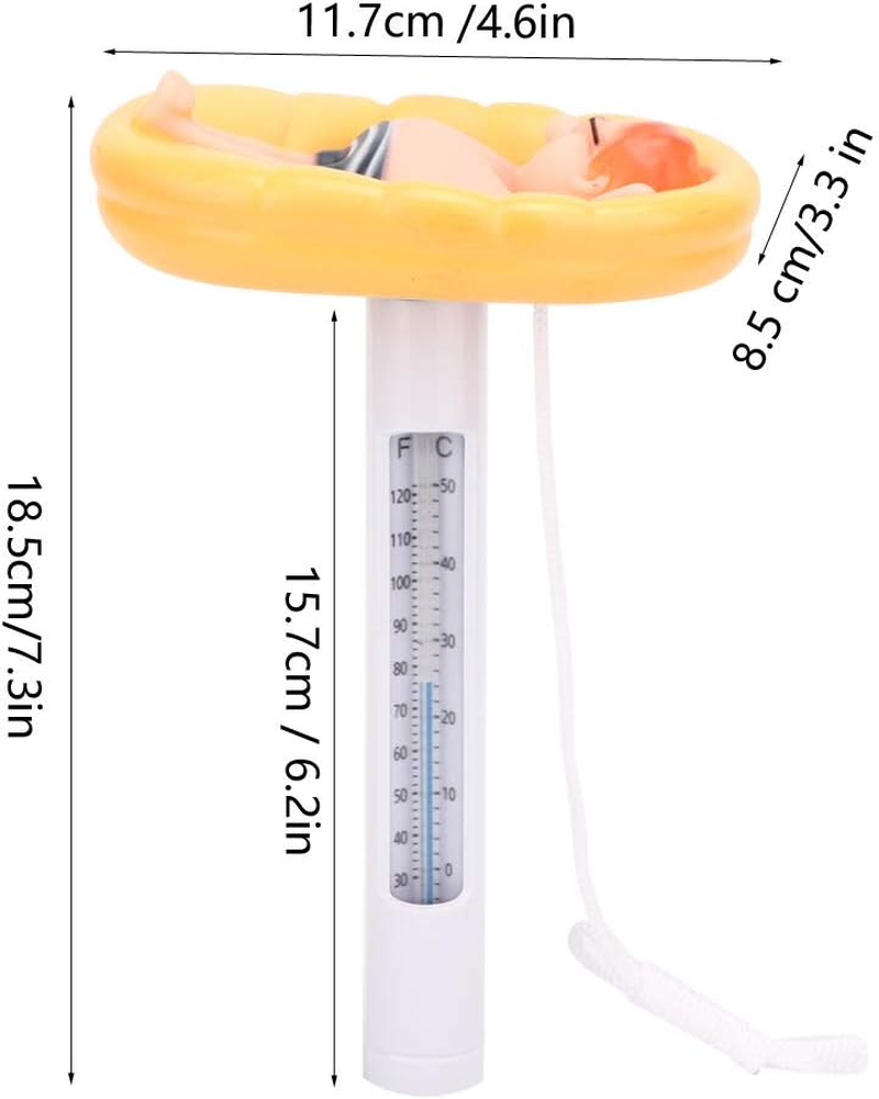 Jectse Pool Thermometer, 0-50℃ / 30-120℉, Floating, Swimming Pool Thermometer, Break Resistant Housing, Silicone + ABS + Nylon image number 1