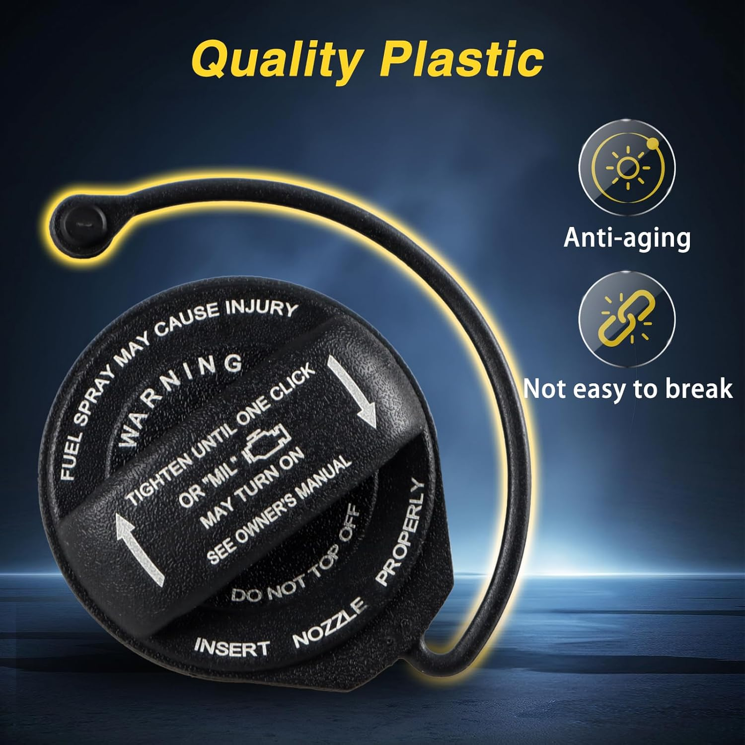 KPALAG Gas Tank Cap Compatible with VW CC Tiguan Eos Passat 2006-2017 Fuel Tank Cap with Seal Tether Strap Replace# 3C8201550E 3C8201550A