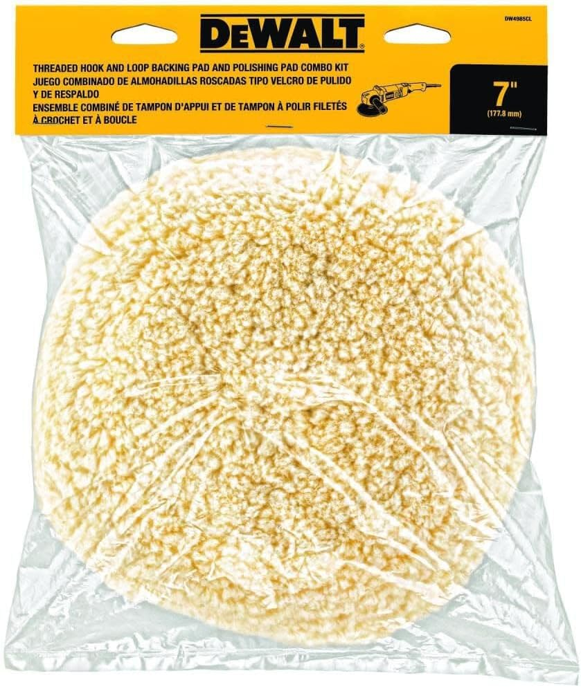 DEWALT 7-In Wool Buffing Pad and Back image number 1