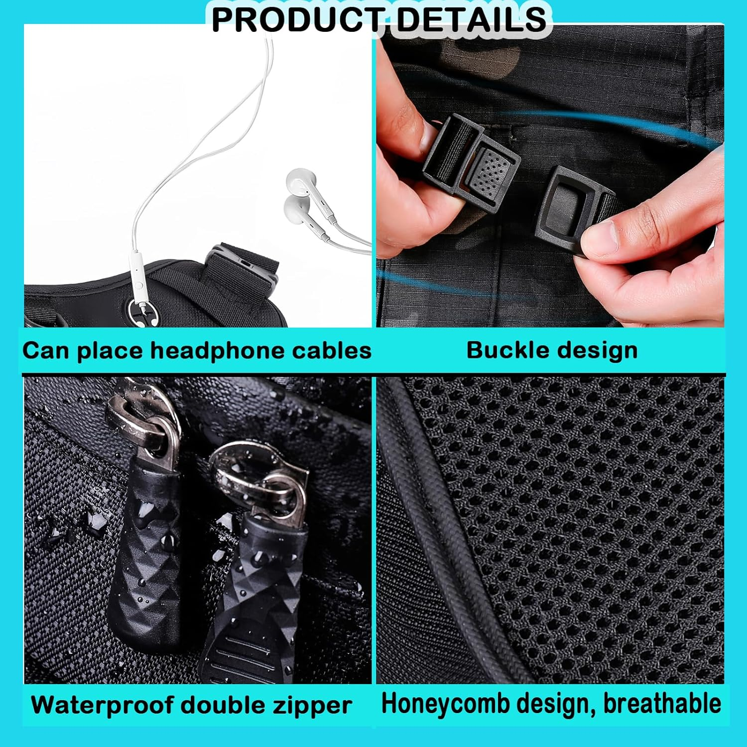 Motorcycle Drop Leg Bag for Men Women Tactical Thigh Bag with Leg Strap Waterproof Leg Pouch Bag Hard Shell for Travel Outdoor Motorbike Riding Black image number 5