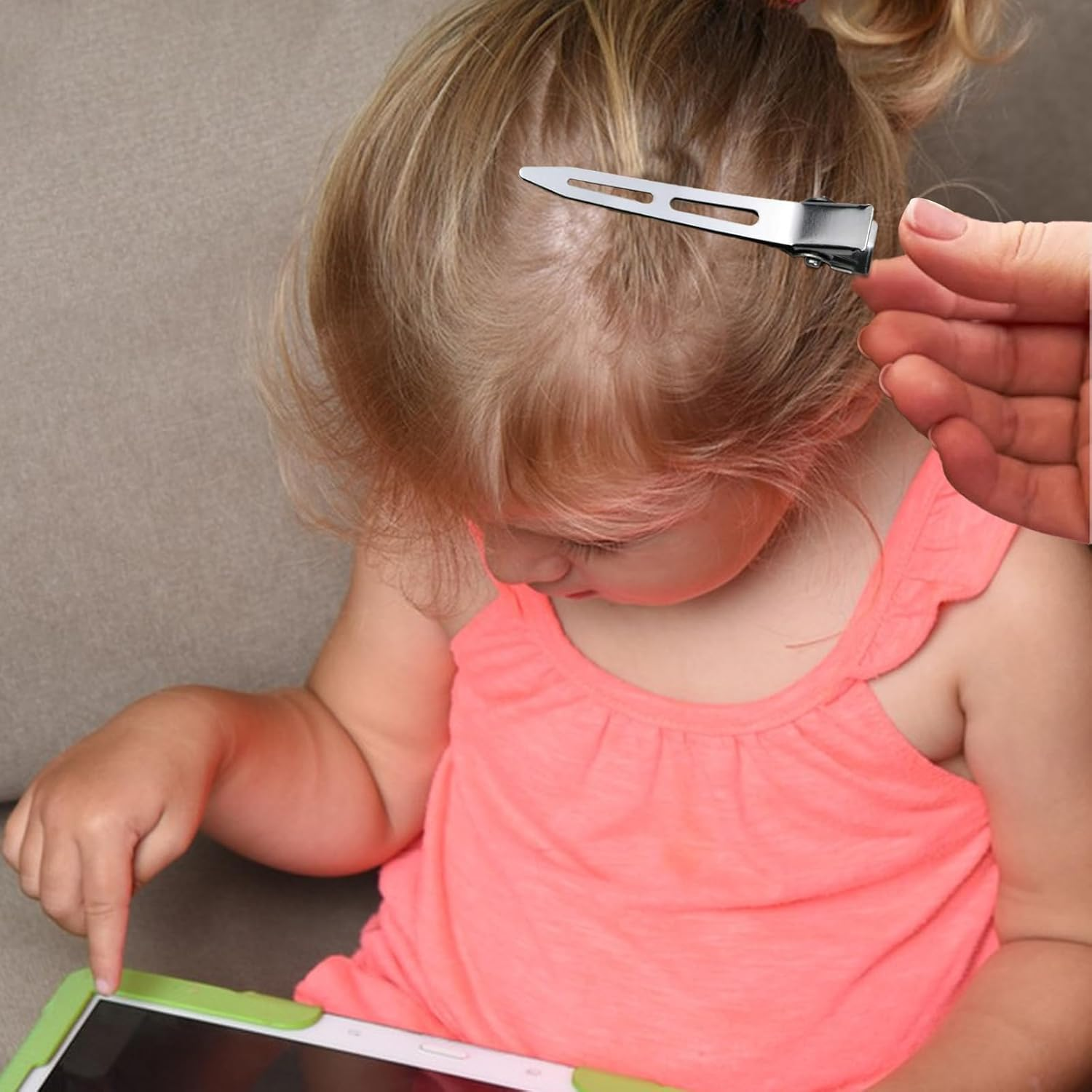 Entebill Women'S Hair Clips, 5.5 Cm Metal Hair Clips, Hairdresser Alligator Hair Clips, Silver, Hair Clips, Hairdressing Supplies, Women'S Curls, Fixing for Hair Styling, DIY Pack of 70 image number 1