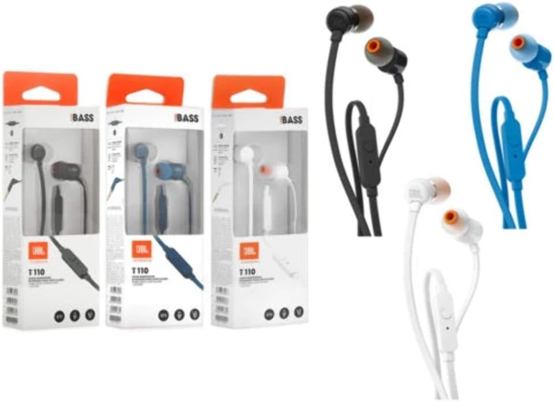 JBL T110 Pure Bass In-Ear Headphones - Blue