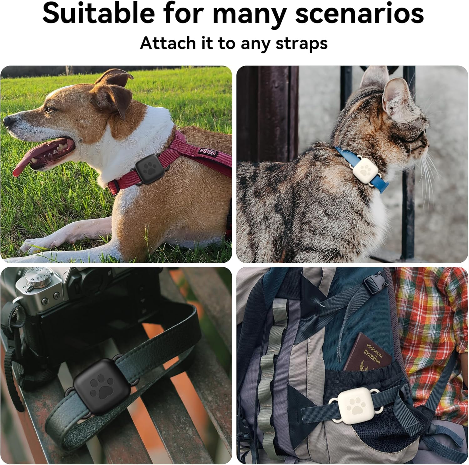 Skyarmor Dog Collar Holder for Tile Mate 2024, 2 Pack Waterproof Silicone Cover, Scratch Resistant Dustproof, Black/Off-White - Black/White image number 5