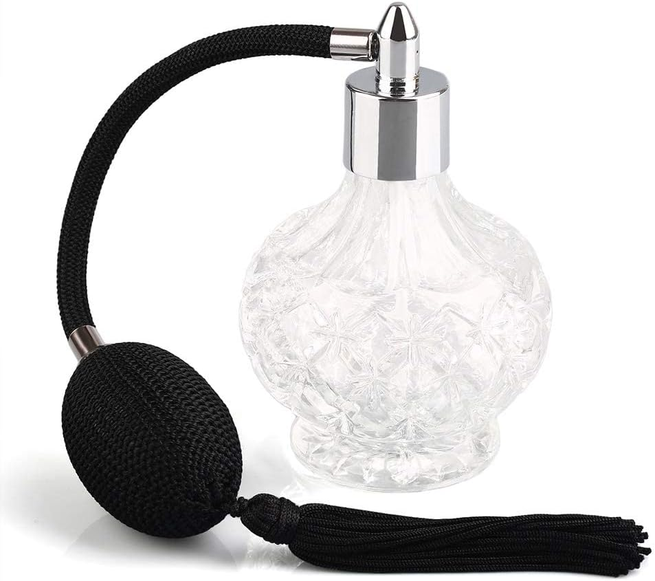 Yangland 1Pcs 80Ml Clear Crystal Vintage Style Perfume Bottle Long Spray Tassels Atomizer Pump Refillable Retro Glass Bottles Makeup Tool image number 2