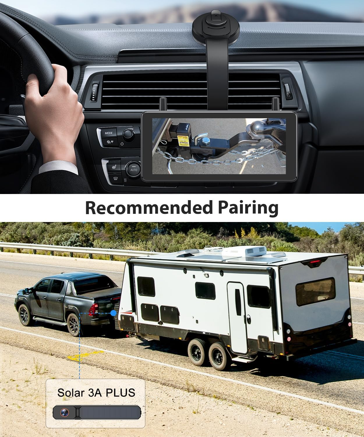 AUTO-VOX X8 Bracket Bendable Suction Cup Mount for Backup Camera, 360&deg; Flexible Adjust Monitor,Strong Hold,1 Min Easy Install - Fits Solar 3A plus / S4B / Solar5 / WF1 Screen