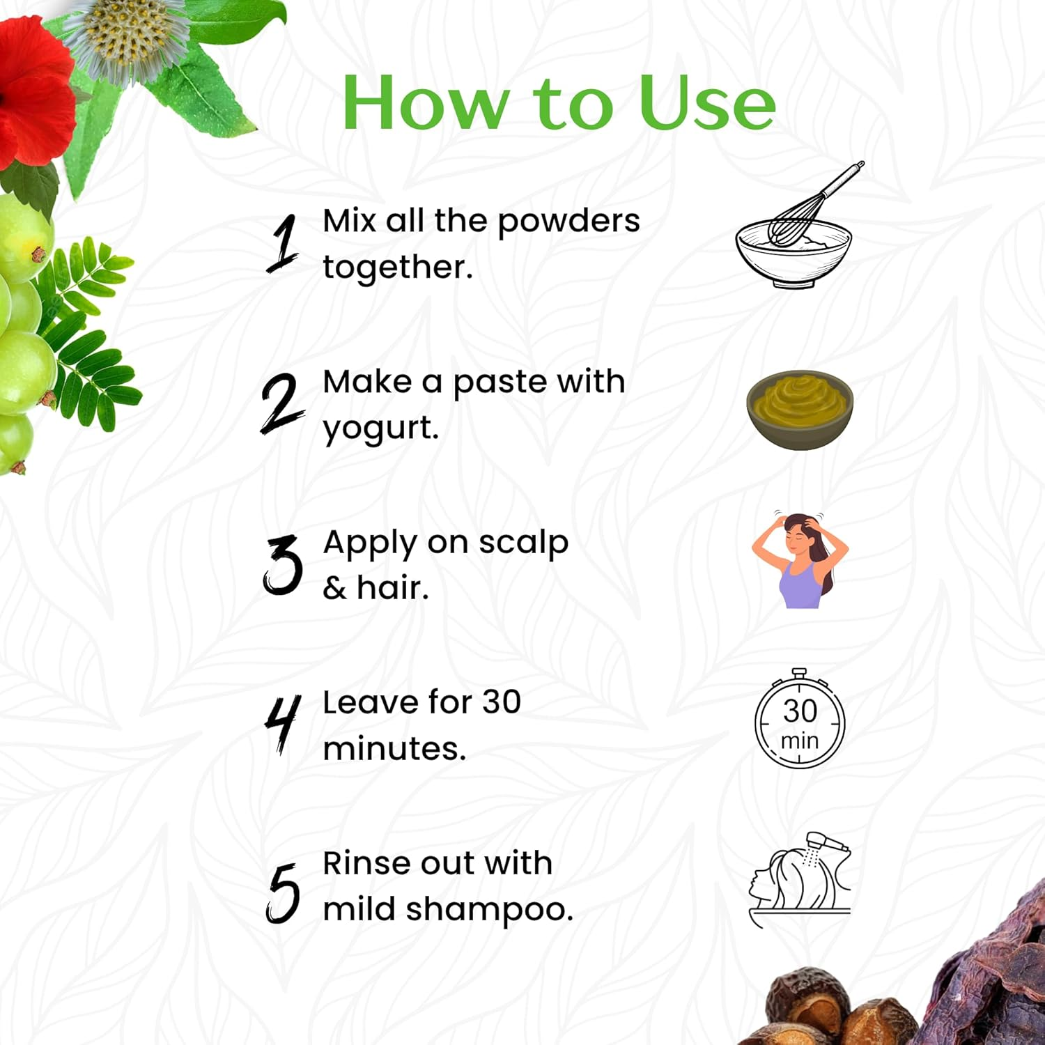 Havintha Amla, Reetha, Shikakai Powder Combo Pack of 3 for Healthy Hair (Each 100 Gm) image number 4