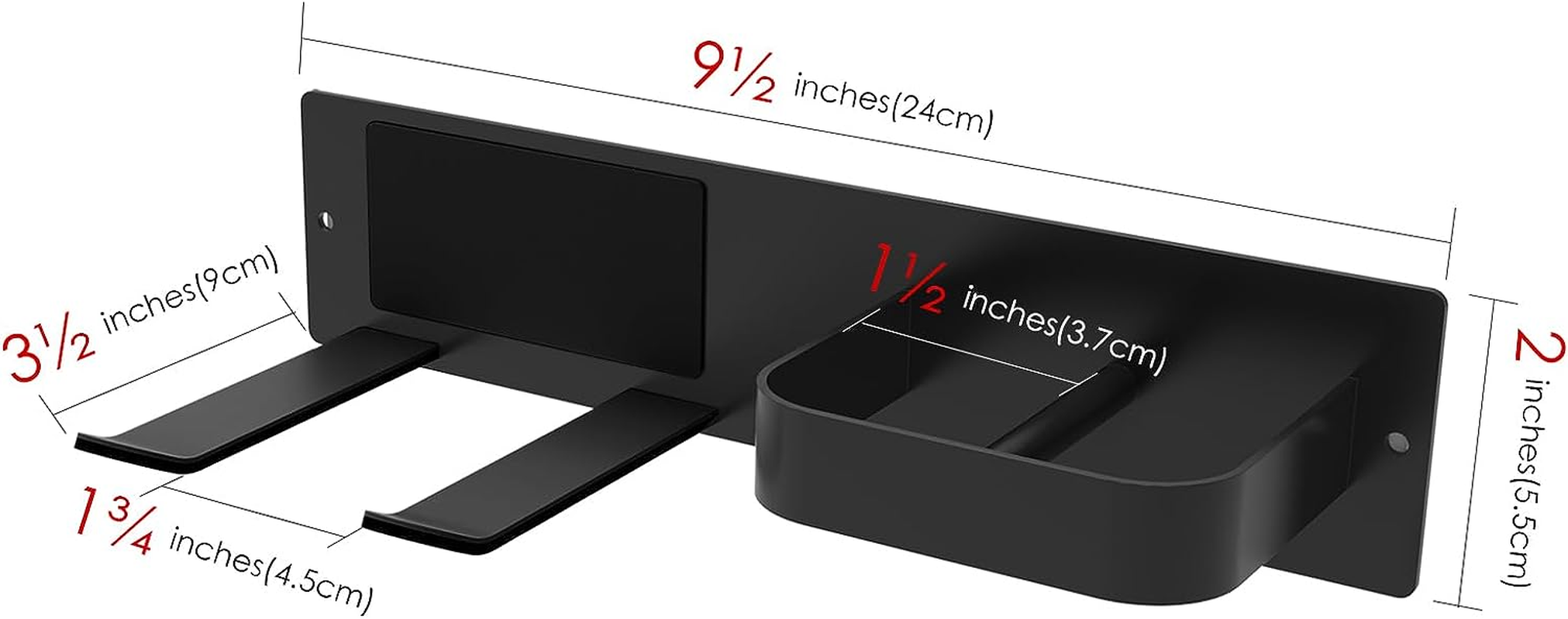 Hair Dryer Holder Wall Mounted, Self Adhesive Blow Dryer Holder, Hair Tool Organizer for Hair Dryer, Curling Wands (Black) - Light Brown image number 4