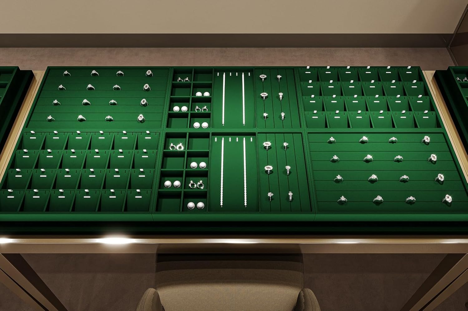 Stackable Jewelry Tray 12 Grids Jewelry Organizer Display Tray for Necklace, Ring, Earring, Bracelet image number 4