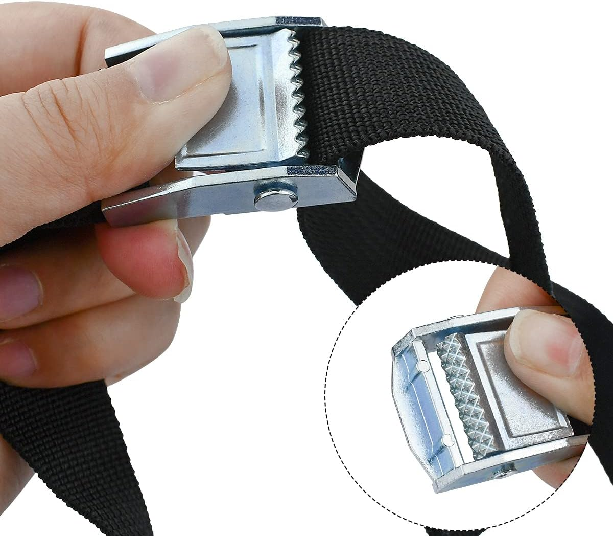 2PCS Lashing Straps with Buckles Adjustable, up to 600Lbs,Tie down Straps for Motorcycle, Cargo, Trucks,Trailer,Luggage (1" X 3.3')