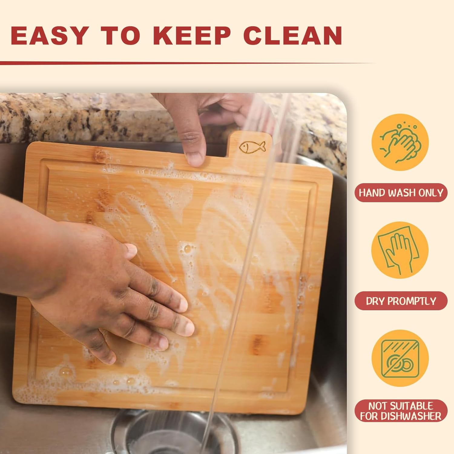 4 Pieces Bamboo Chopping Board with Stand, Thick Cutting Boards Set with Juice Groove, Serving Tray, Cheese Board Mats and Holder, for Cutting Meat, Fruits, Vegetables, Kitchen Tools Gadgets image number 2