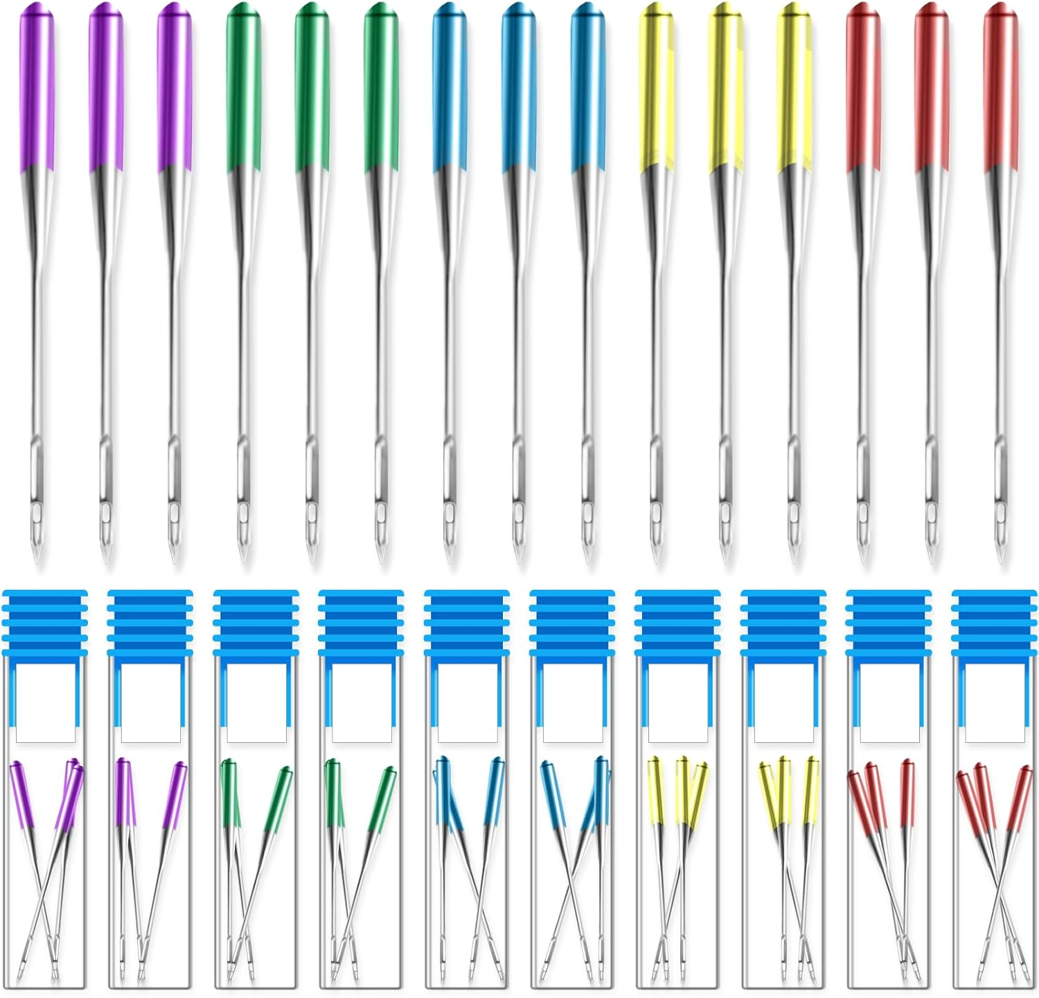 TEAONE Sewing Machine Needles Kit, 30 PCS Universal Machine Needles Accessories - Sizes 65/9,75/11,90/14,100/16,110/18 image number 4