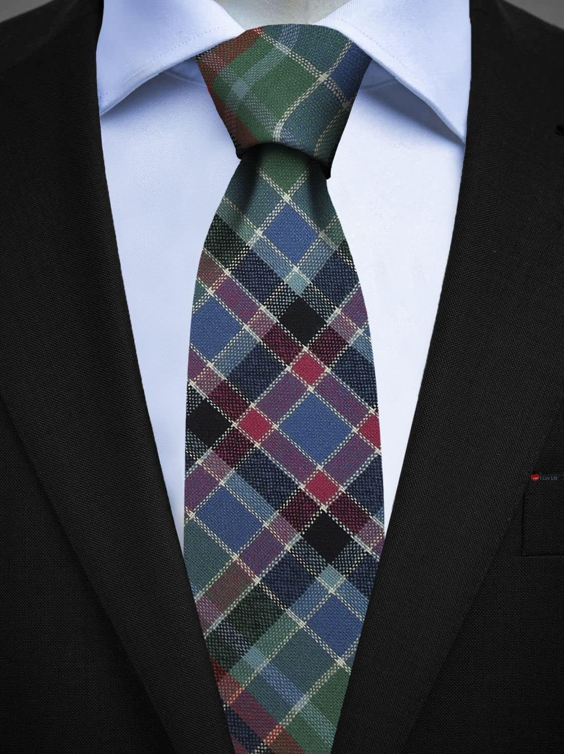 Mens All Wool Tie Woven and Made in Scotland in Gordon Red Ancient Tartan image number 1