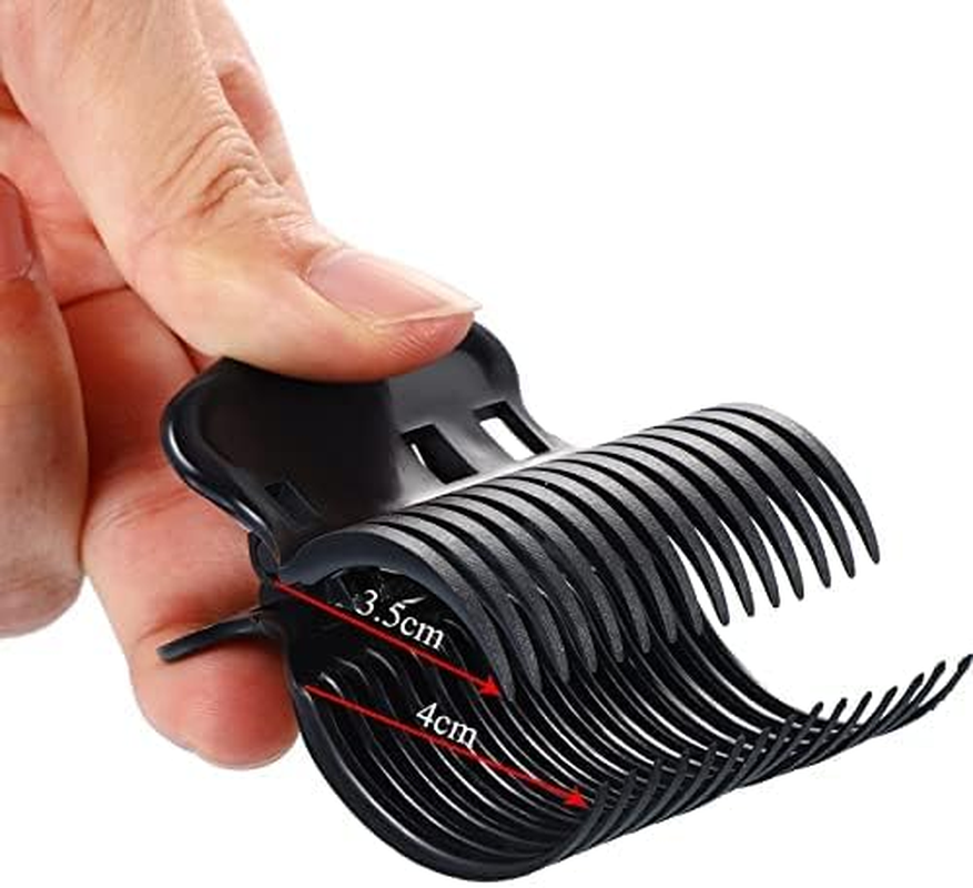 Hot Roller Clips Hair Curler Claw Clips Replacement Roller Clips for Women Girls Hair Section Styling (12 Pieces, Black) image number 4