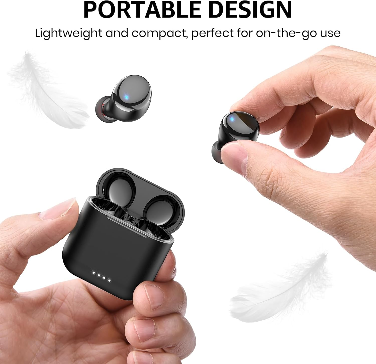 TOZO T6 Wireless Earbuds Bluetooth 5.3 Headphones, Ergonomic Design In-Ear Headset, 50Hrs Playtime with Wireless Charging Case, APP EQ Customisable, IPX8 Waterproof, New Version image number 4