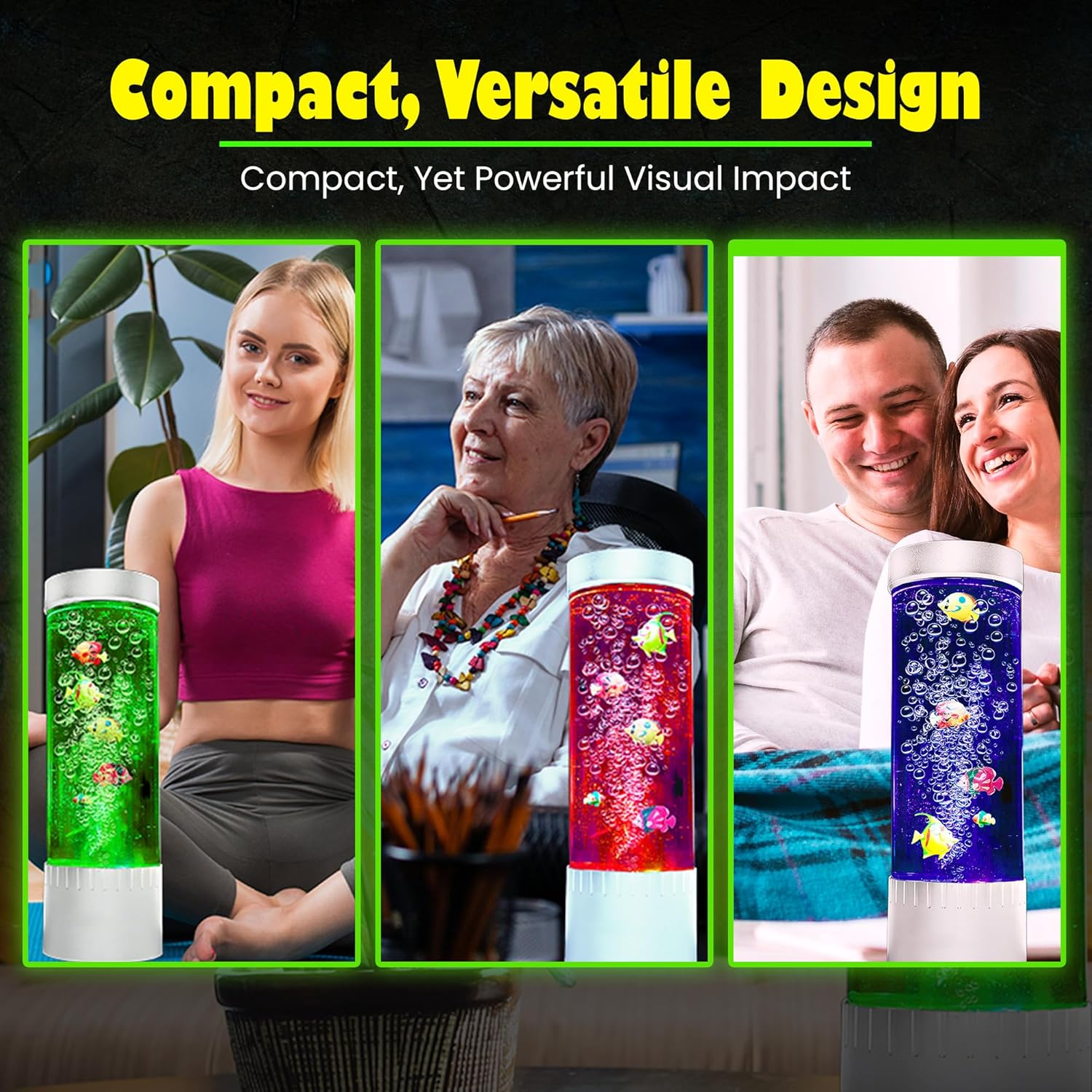 Nixyun Bubble Fish Lamp, LED Colour Changing Night Light, Aquarium Bubble Lamps, Artificial Fish Tank with Moving Fishes for Kids, Adults, Sensory Rooms, ADHD, Autism & Home Decor image number 5