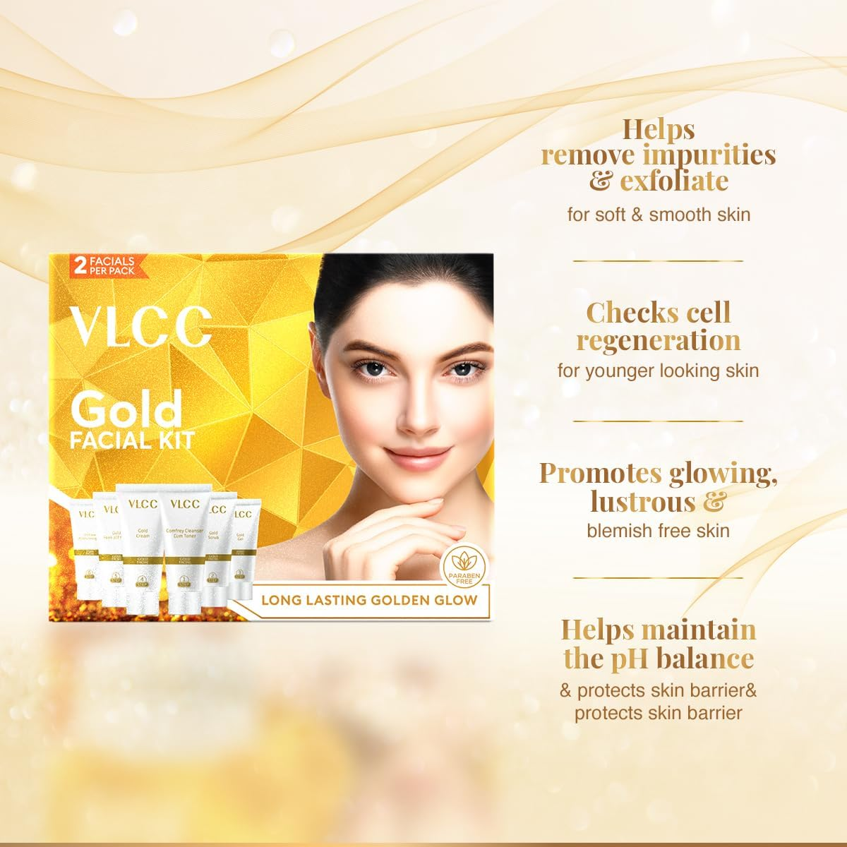 VLCC Gold Facial Kit 60 G image number 2