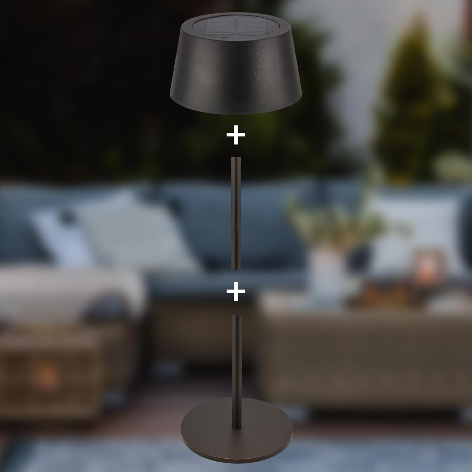 BRILONER - LED Table Lamp Wireless IP44 with Touch, CCT, Dimmable, Solar, Bedside Lamp, Reading Lamp, LED Lamp, Camping Lamp, Table Lamp, Battery Lamp, Outdoor, 11.5 X 32 Cm, Black image number 3