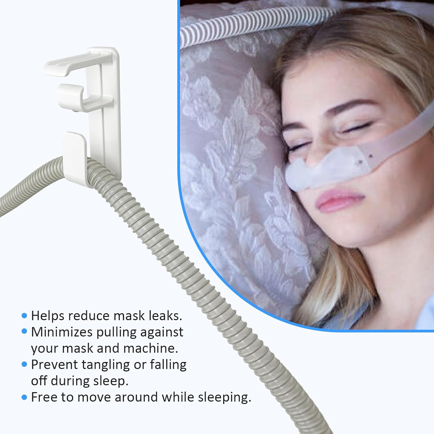 CPAP Hose Hanger for Bed with Mask Headgear Holder Cpap/Bipap Tube Supplies Organizers Prevent Tangling Minimize Leaks Universal Fit for Resmed/Philips Respironics and More image number 3