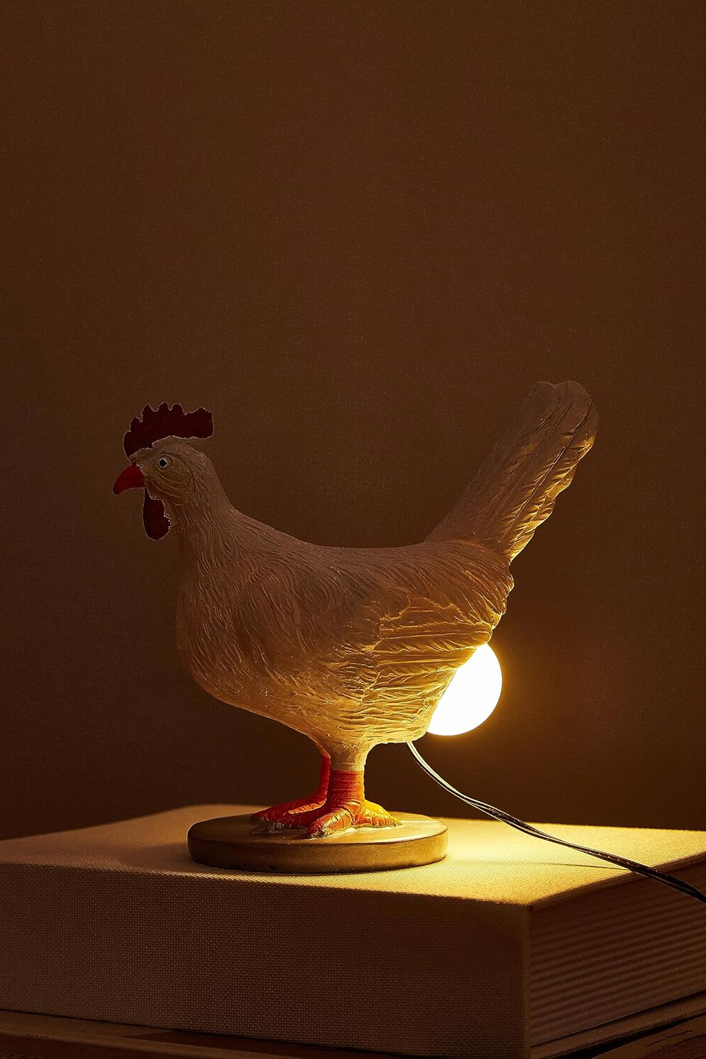 Boolai Chicken Egg Lamp,3D Chicken Table Lamp,Lifelike LED Egg Lamp,Resin Chicken Egg Night Light with USB (Chicken Egg Lamp) image number 1